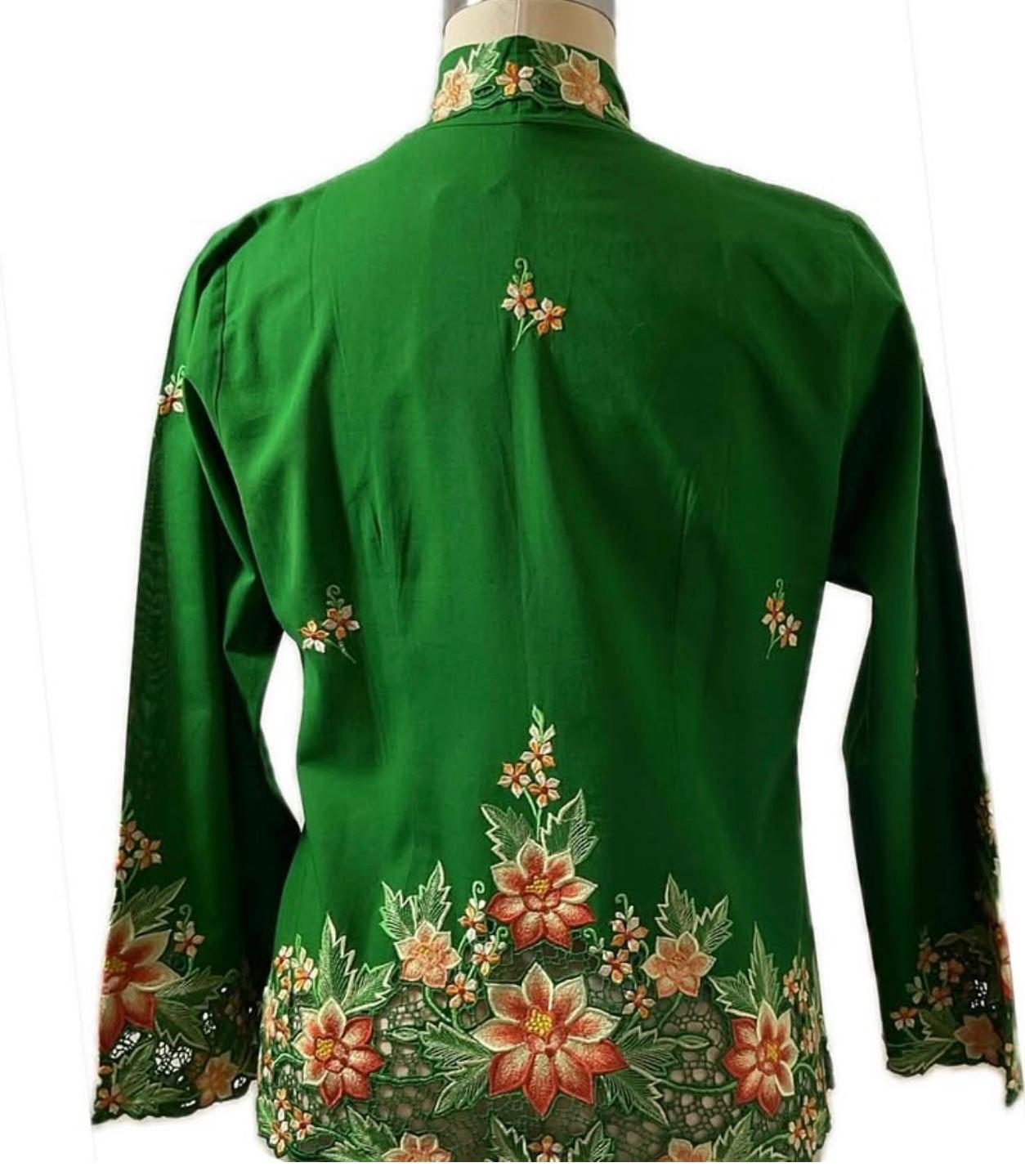 Premium Peranakan Top PPT-M-GREEN-B66003