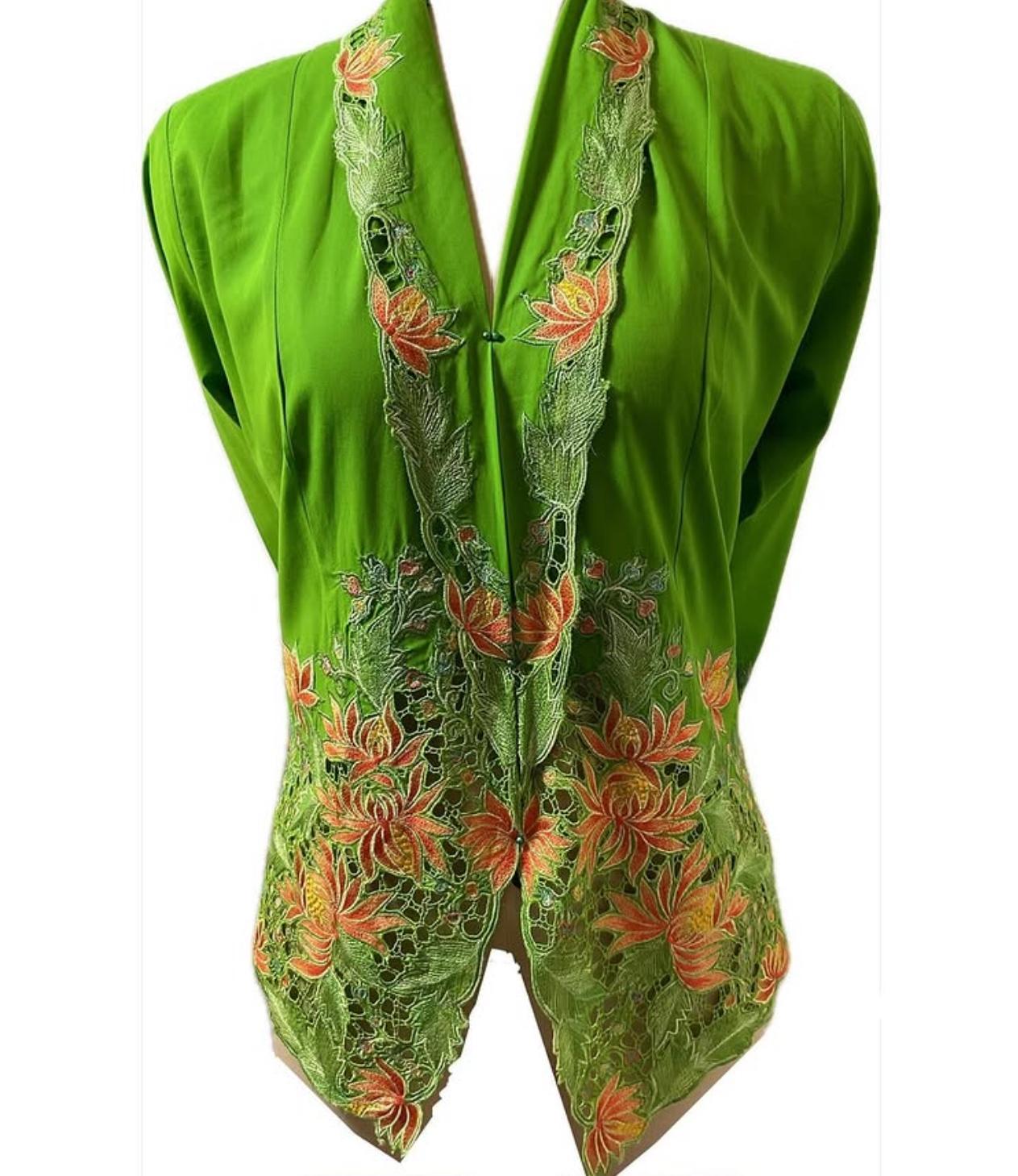 Premium Peranakan Top PPT-M-GREEN-B66004