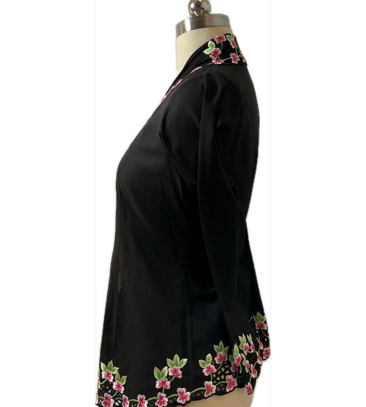 Premium Peranakan Top PPT-M-BLACK-B66005