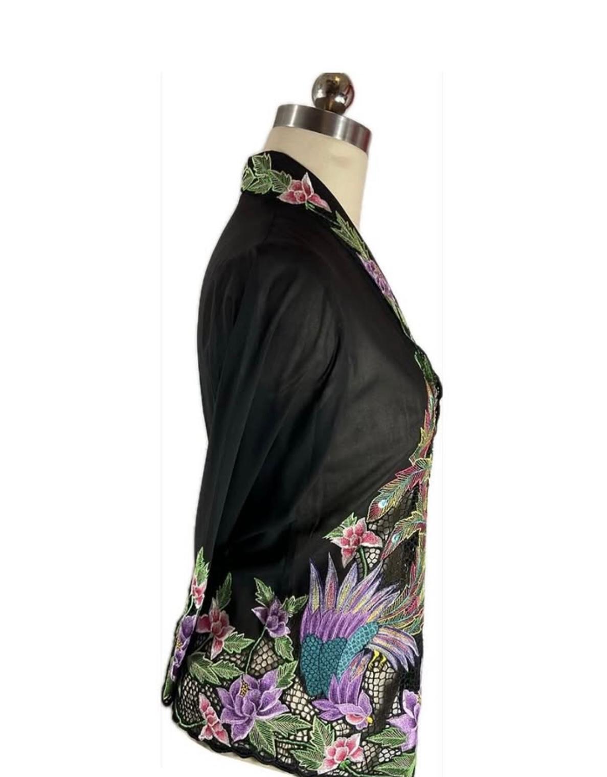 Premium Peranakan Top PPT-S-BLACK-B6018