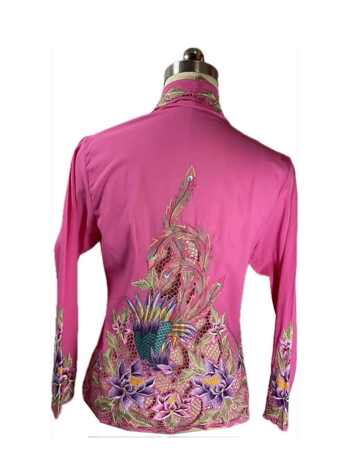 Premium Peranakan Top PPT-L-PINK-B666015