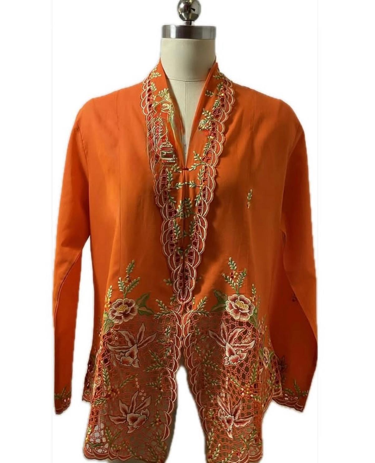 Premium Peranakan Top PPT-XL-ORANGE-B6666006