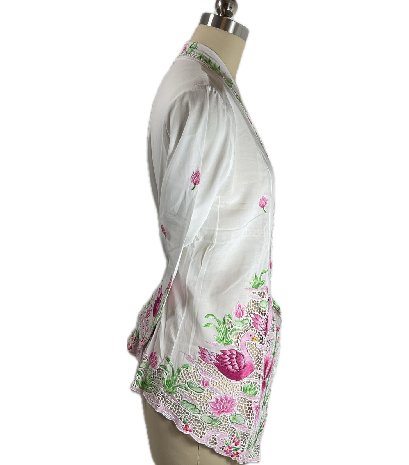 Premium Peranakan Top PPT-XL-WHITE-B6666014