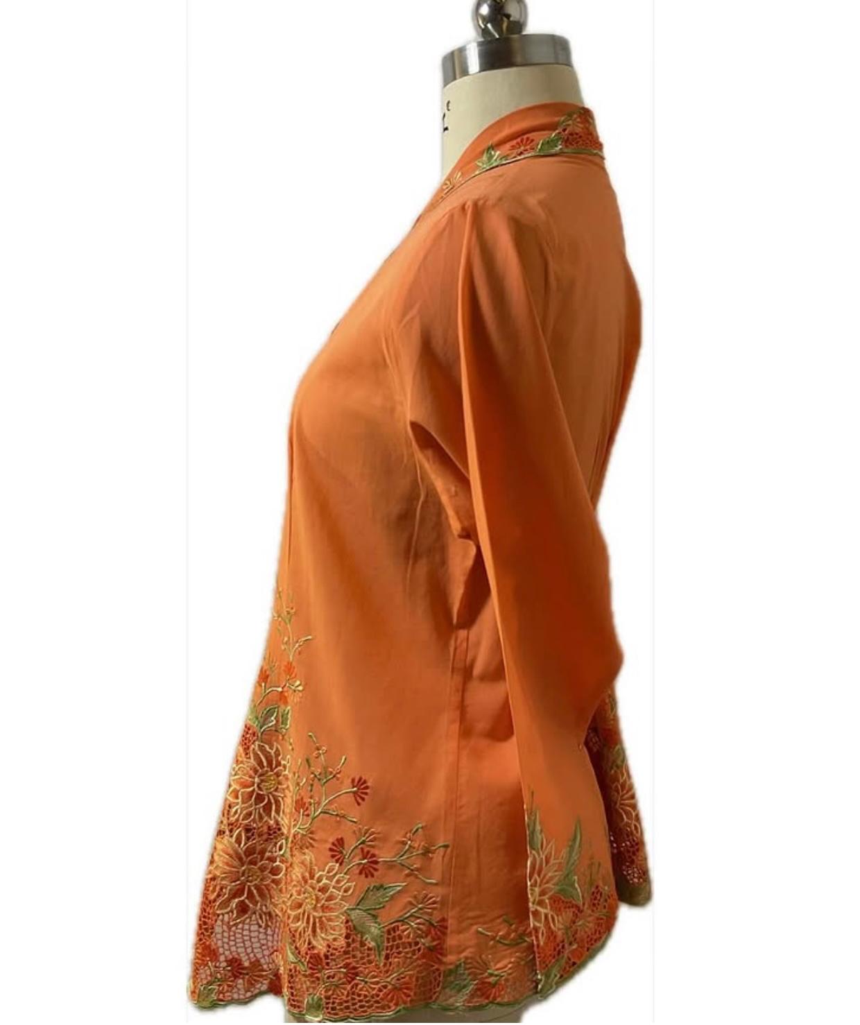 Premium Peranakan Top PPT-2XL-ORANGE-B66666021