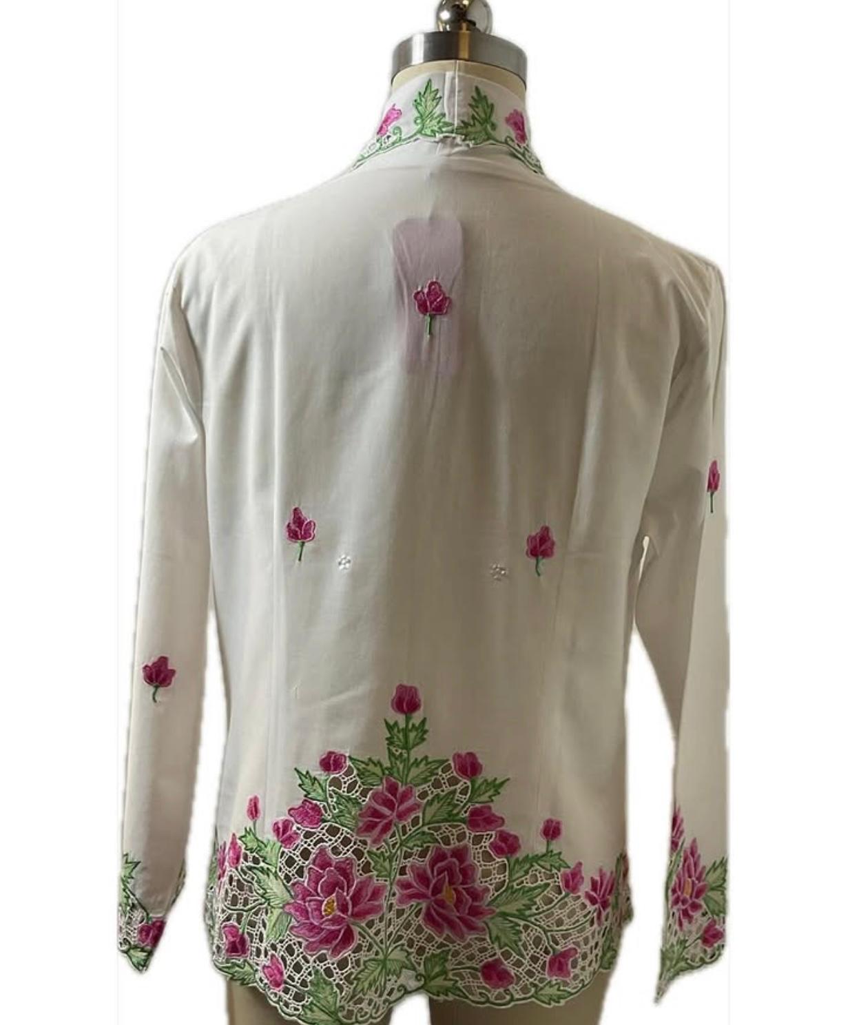 Premium Peranakan Top PPT-2XL-WHITE-B66666023