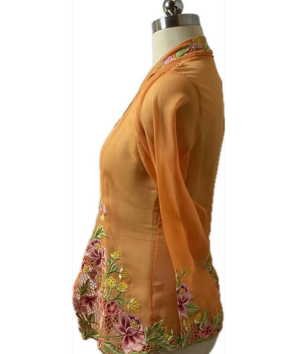 Standard Peranakan Top SPT-S-ORANGE-A6008
