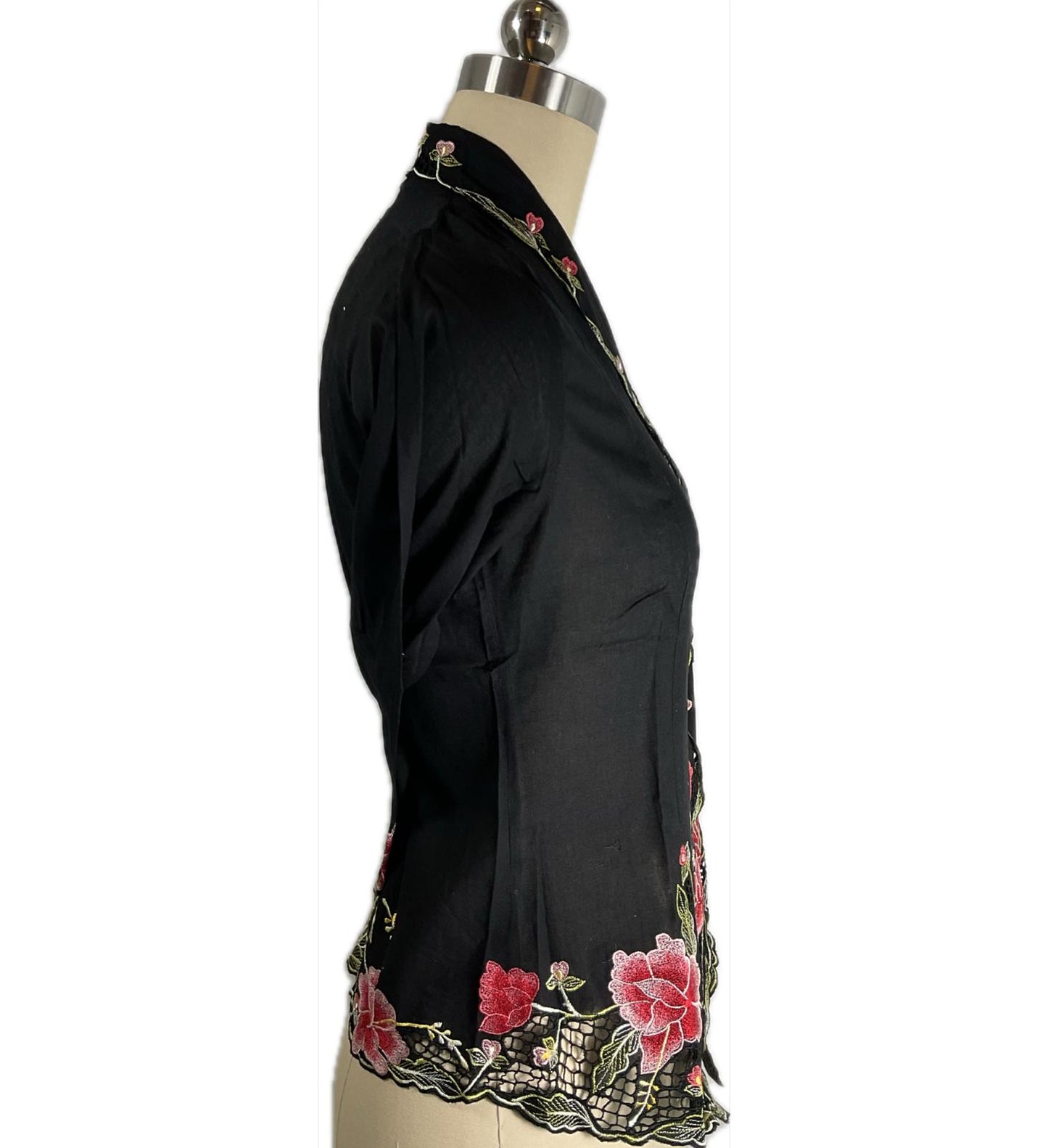 Standard Peranakan Top SPT-S-BLACK-A6007
