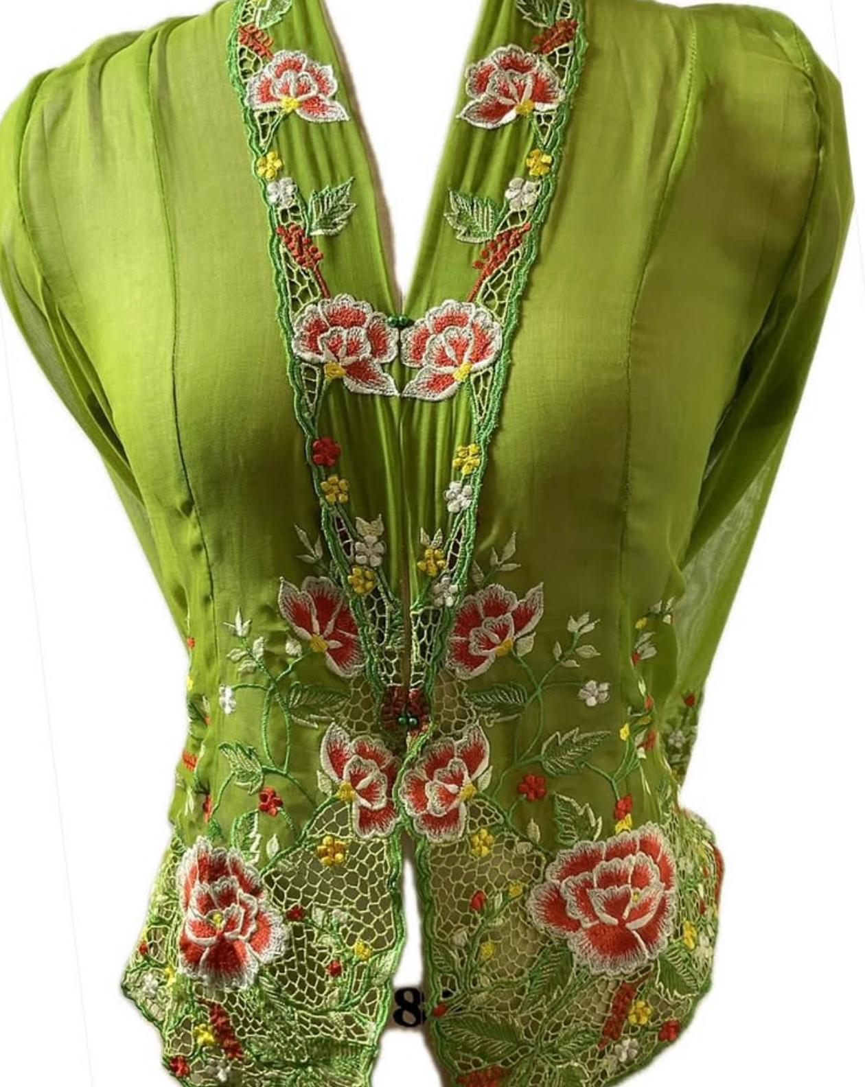 Standard Peranakan Top SPT-XXL-GREEN-A66666002