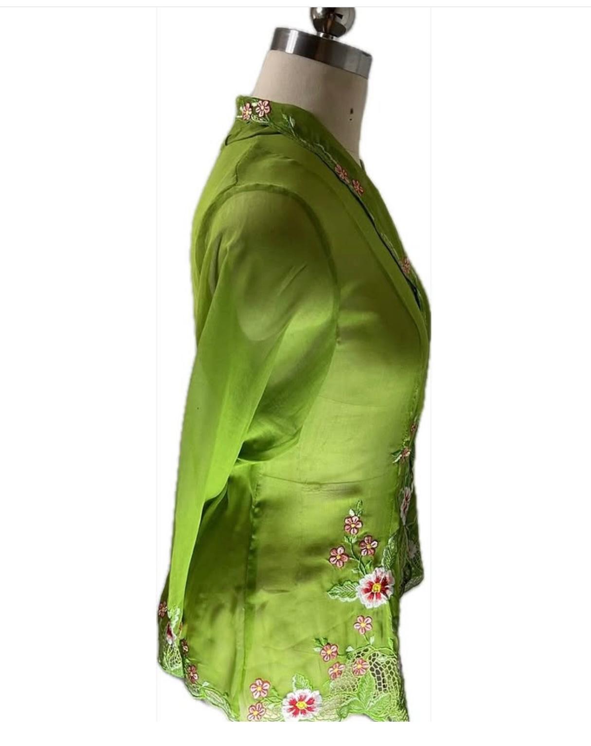 Standard Peranakan Top SPT-XXXL-GREEN-A666666003