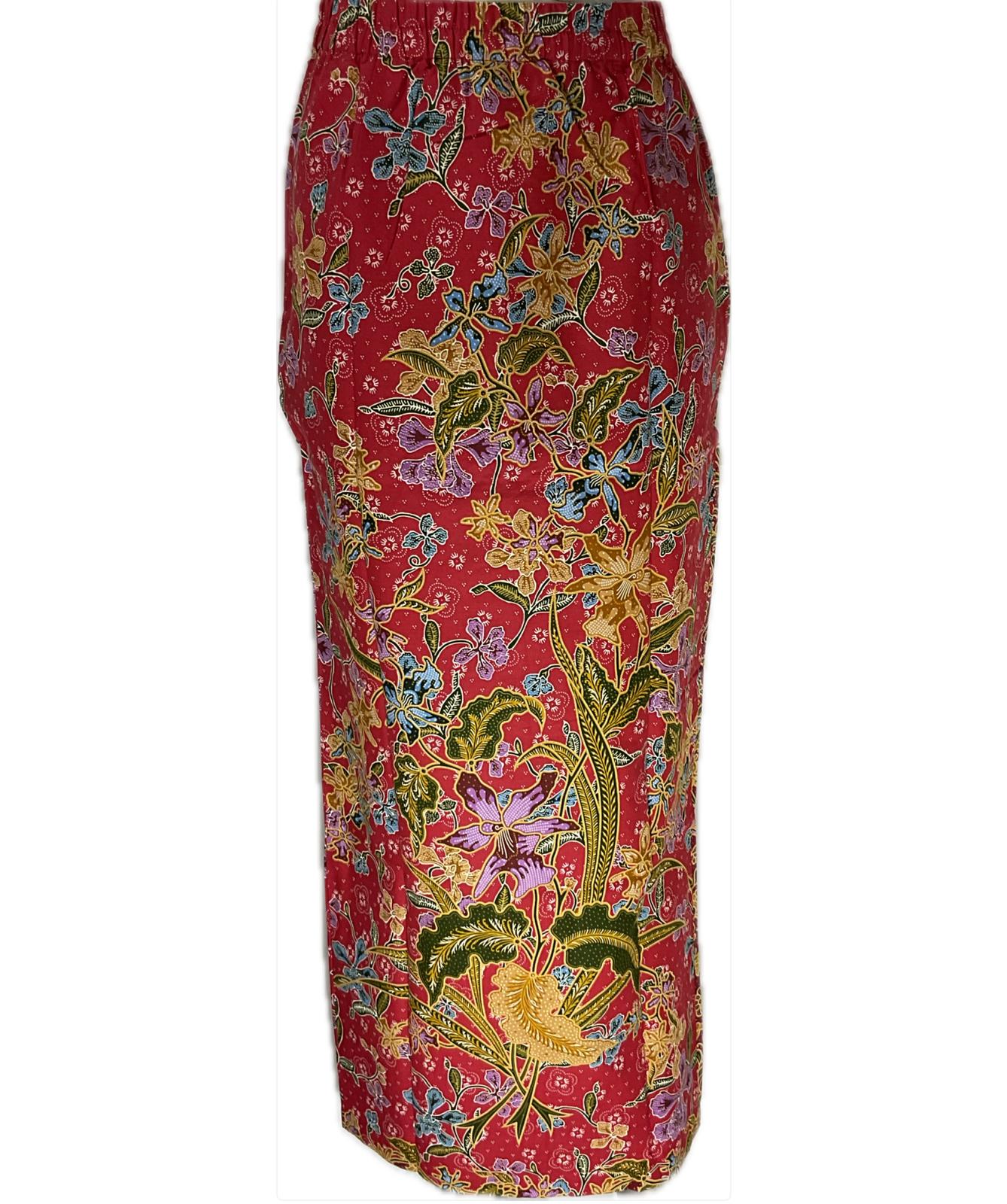 Ladies Batik Sarong LBS-M-RED-33017