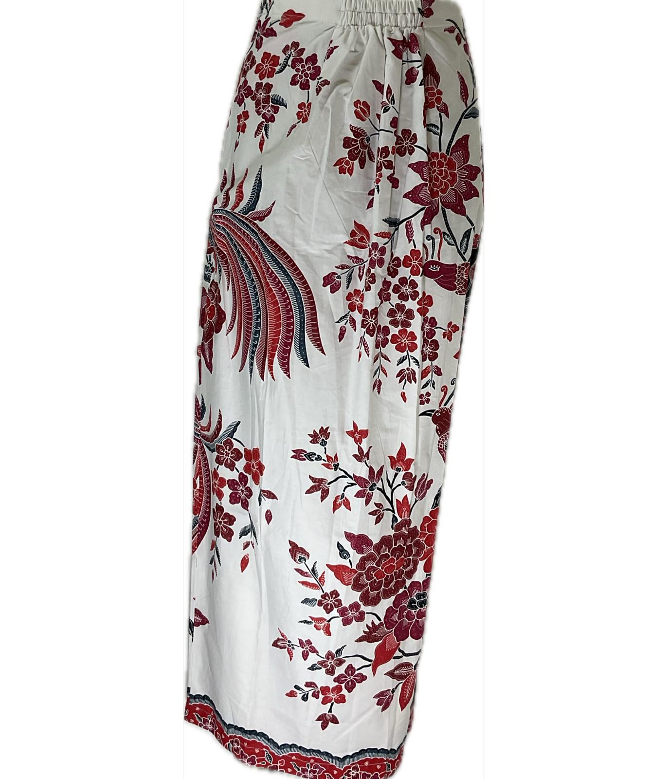 Ladies Batik Sarong LBS-M-WHITE-33029