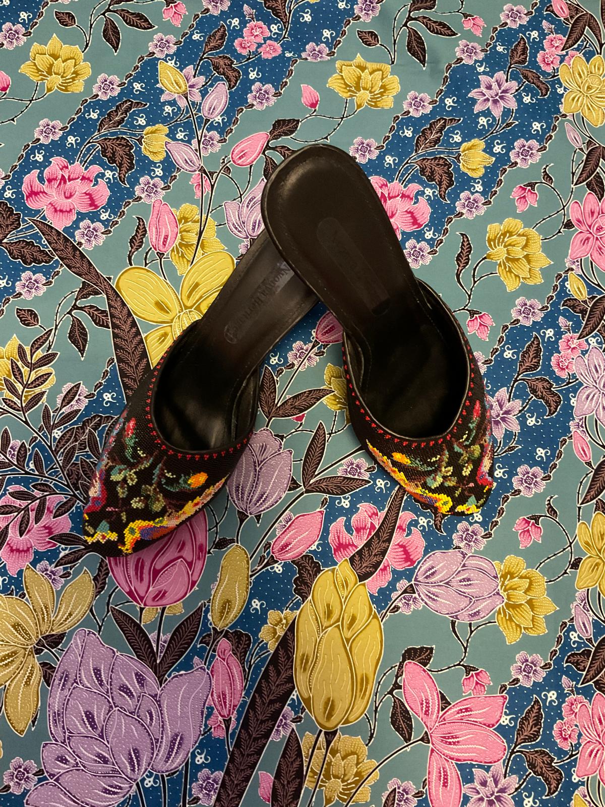 Premium Beaded Shoes PBS-6-BLACK-E6008