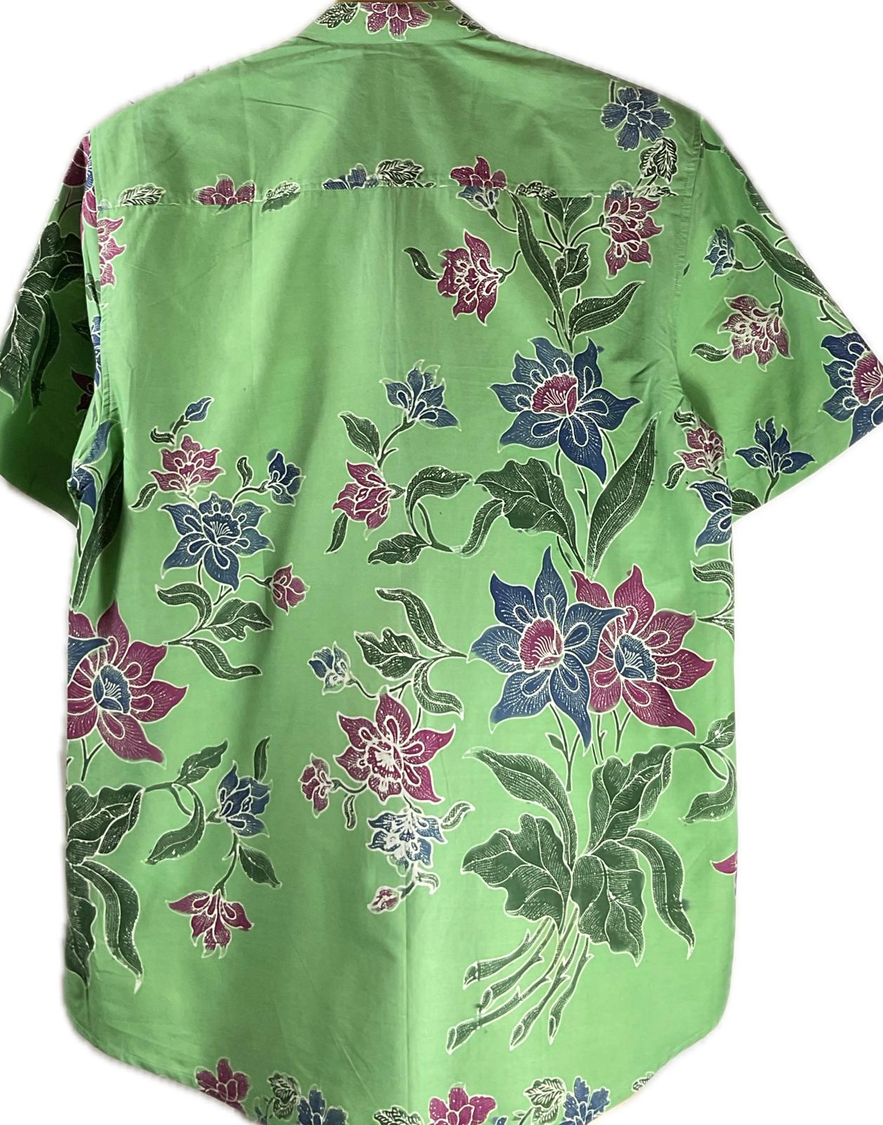 Mens Batik Top MBT-XL-GREEN-222004