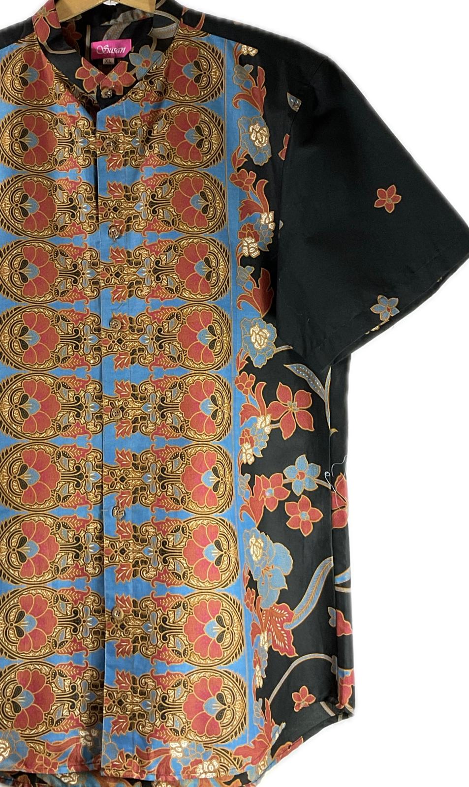 Mens Batik Top MBT-XL-BLACK-222008
