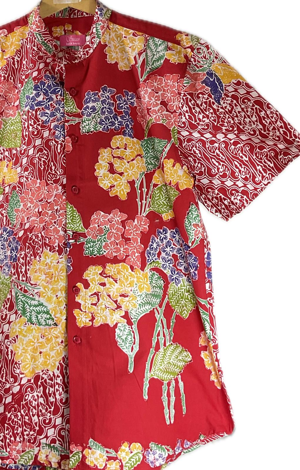 Mens Batik Top MBT-XL-RED-222009