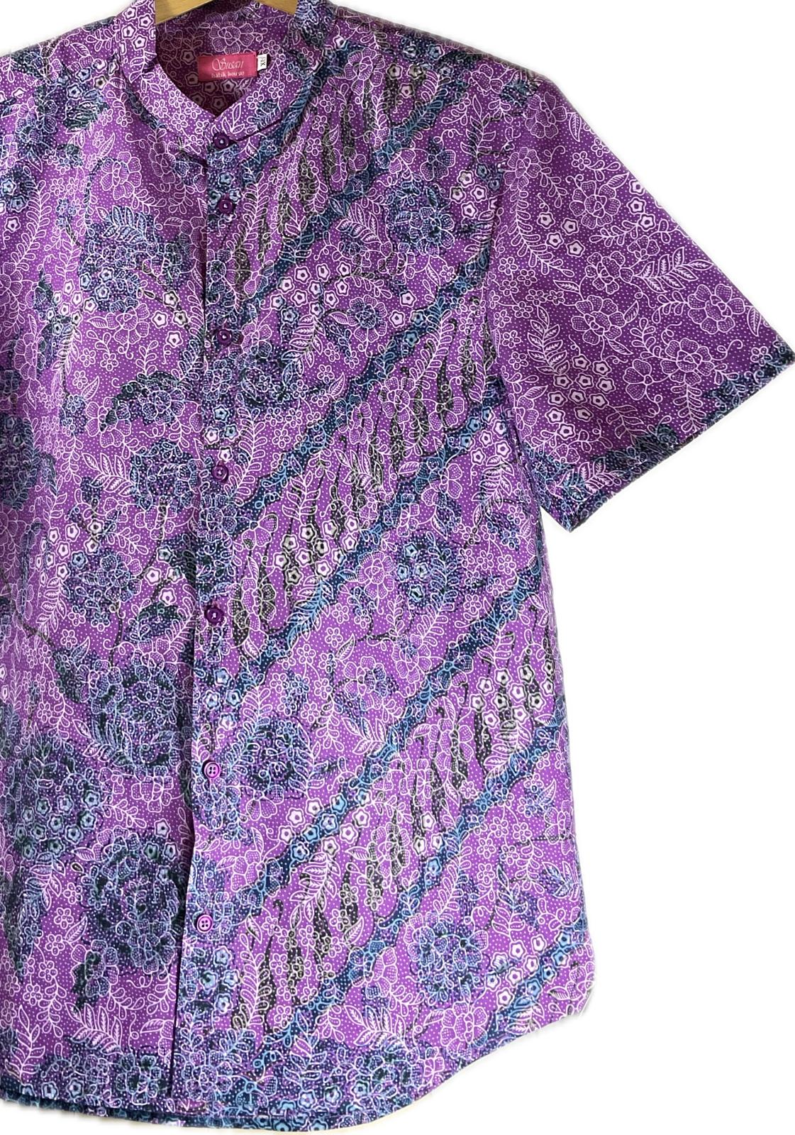 Mens Batik Top MBT-XL-PURPLE-2220010