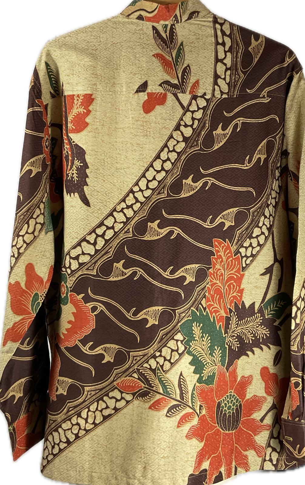 Mens Batik Top Long Sleeve MBT-XL-BROWN-A222004