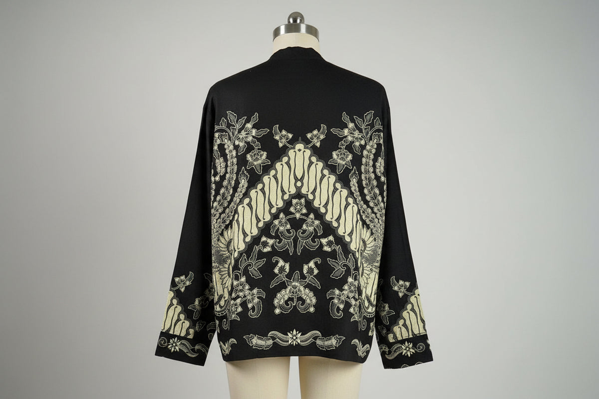 Mens Batik Top Long Sleeve MBT-XXL-BLACK-A2222001