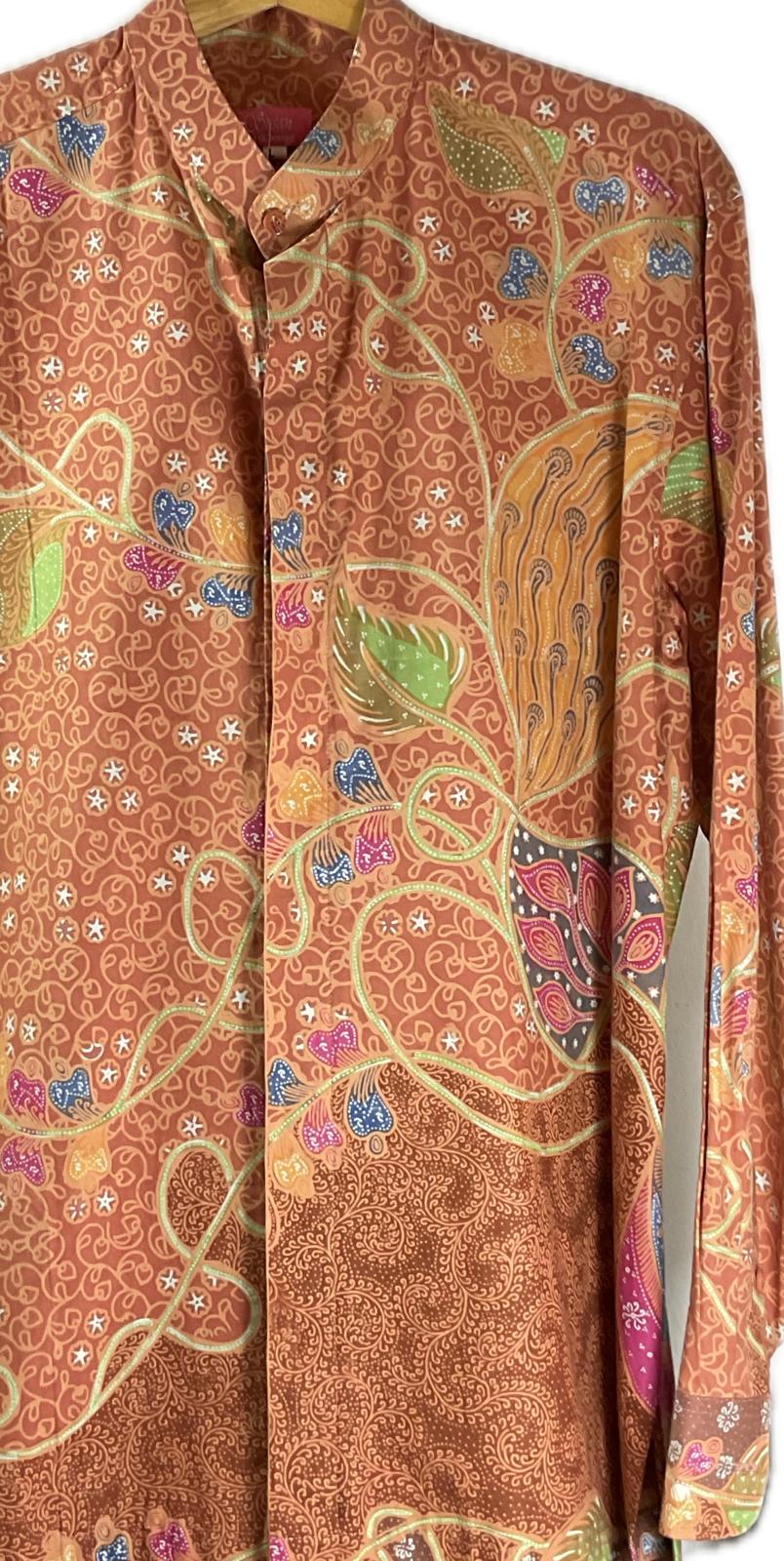 Mens Batik Top Long Sleeve MBT-L-ORANGE-A22001