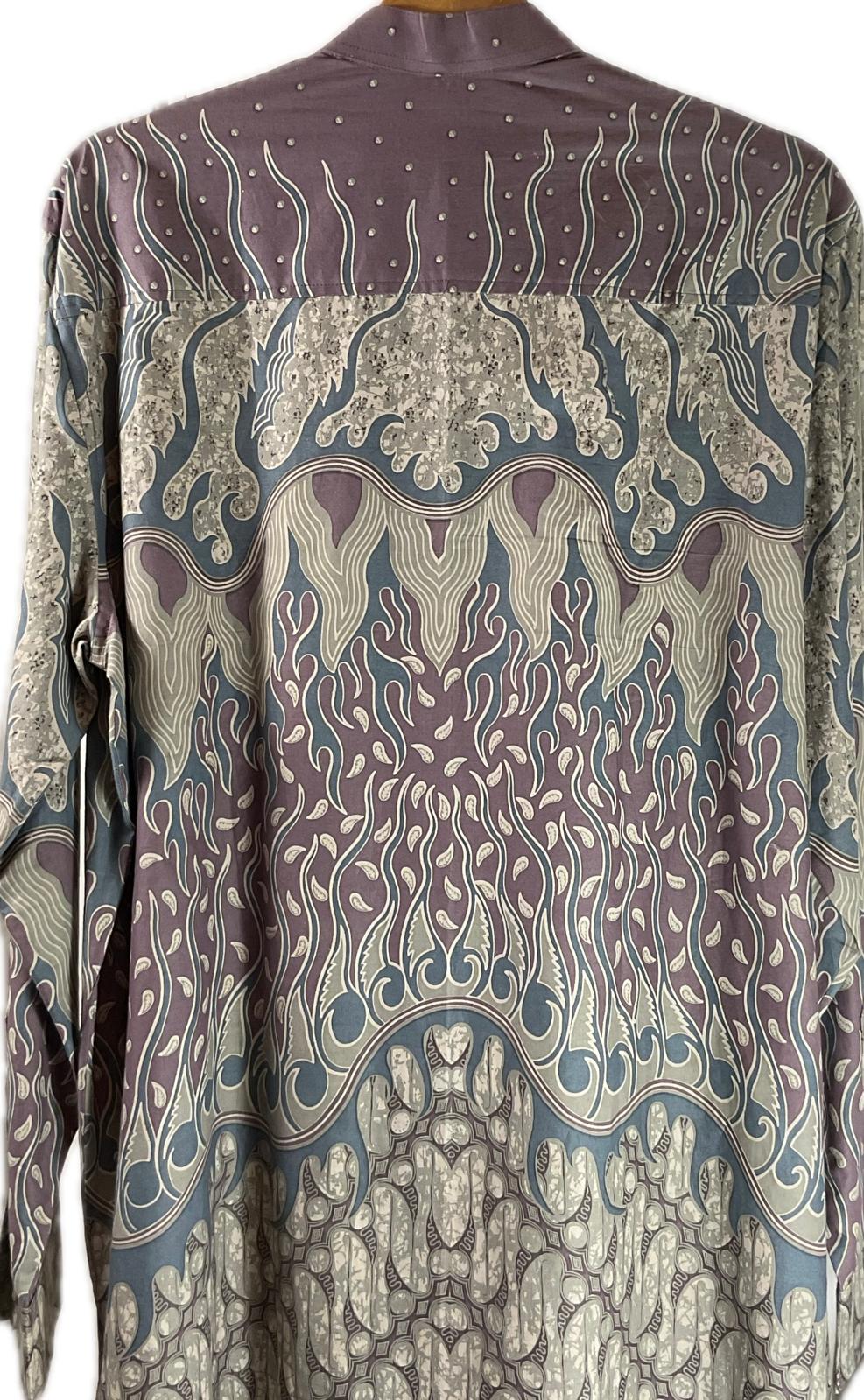 Mens Batik Top Long Sleeve MBT-XL-BROWN-A222001