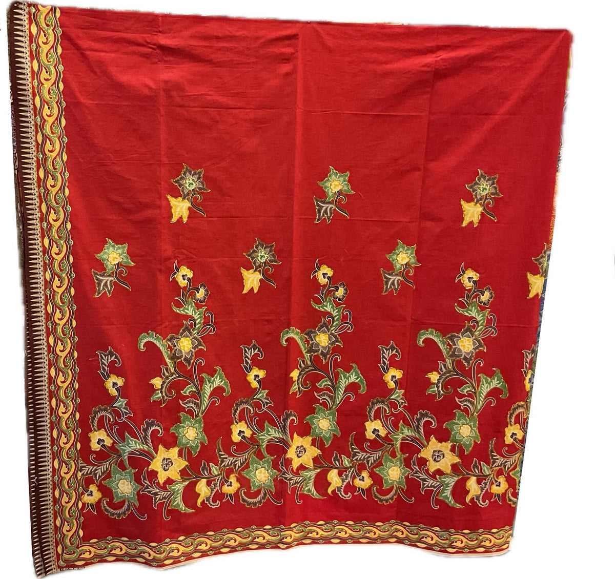 Hand Draw Batik Fabric HDBF-2M-RED-8012