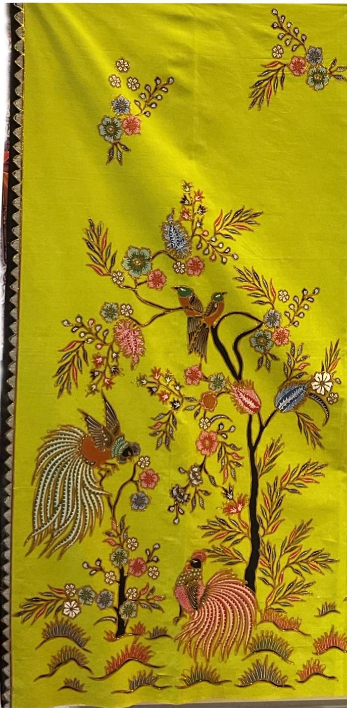Hand Draw Batik Fabric HDBF-2M-GREEN-8015