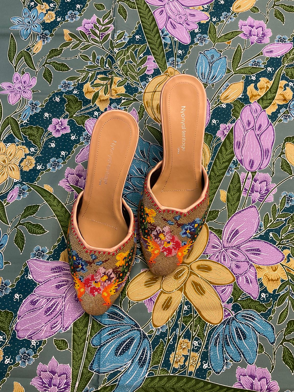Premium Beaded Shoes PBS-4-GOLD-E6010