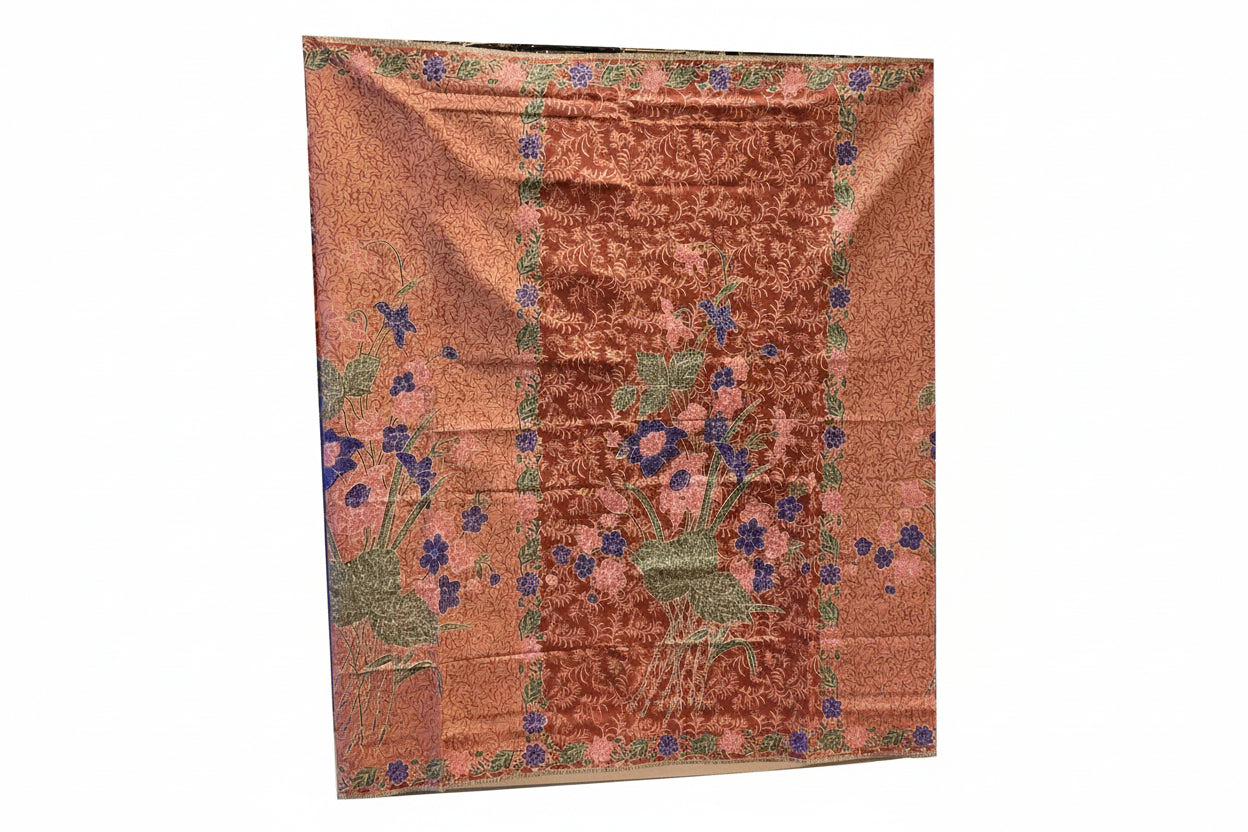 Handstamp Batik Fabric HSBF-2M-BROWN-9004