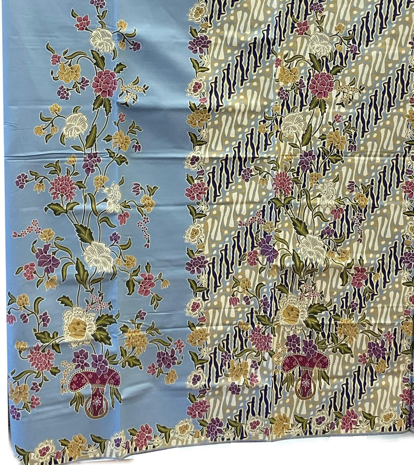 Handstamp Batik Fabric HSBF-2M-BLUE-9008