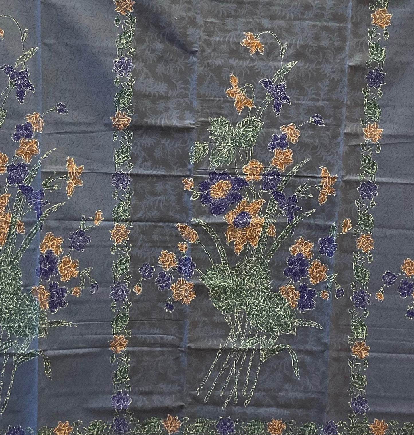 Handstamp Batik Fabric HSBF-2M-BLUE-9010