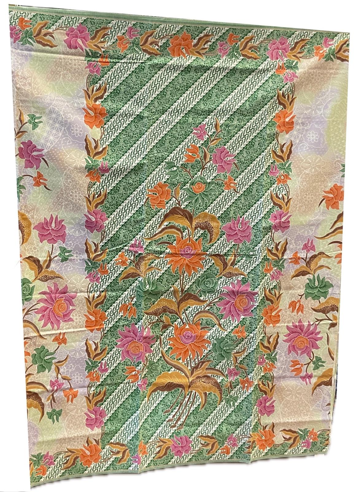 Handstamp Batik Fabric HSBF-2M-GREEN-9060