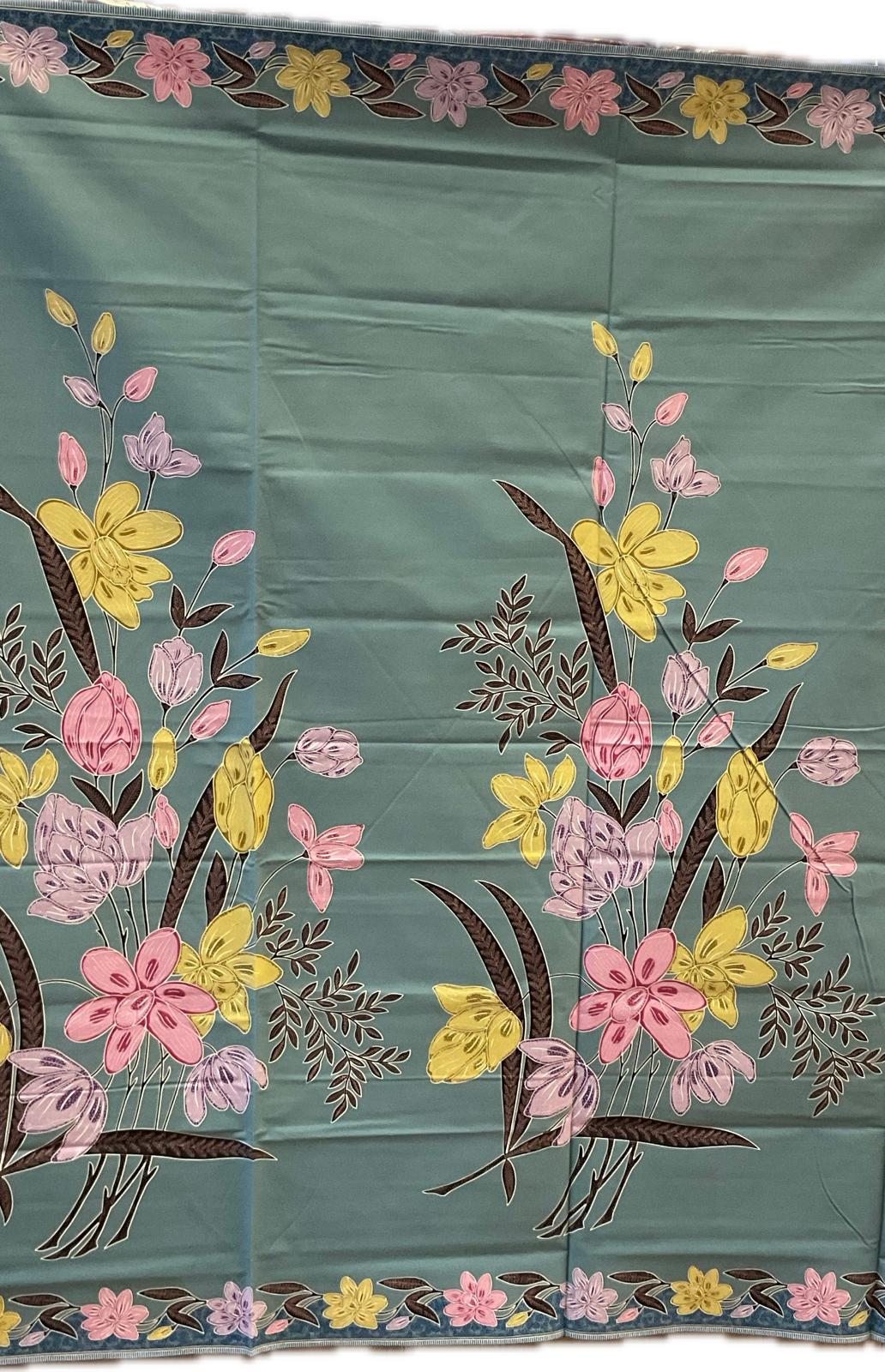 Handstamp Batik Fabric HSBF-2M-GREEN-9075