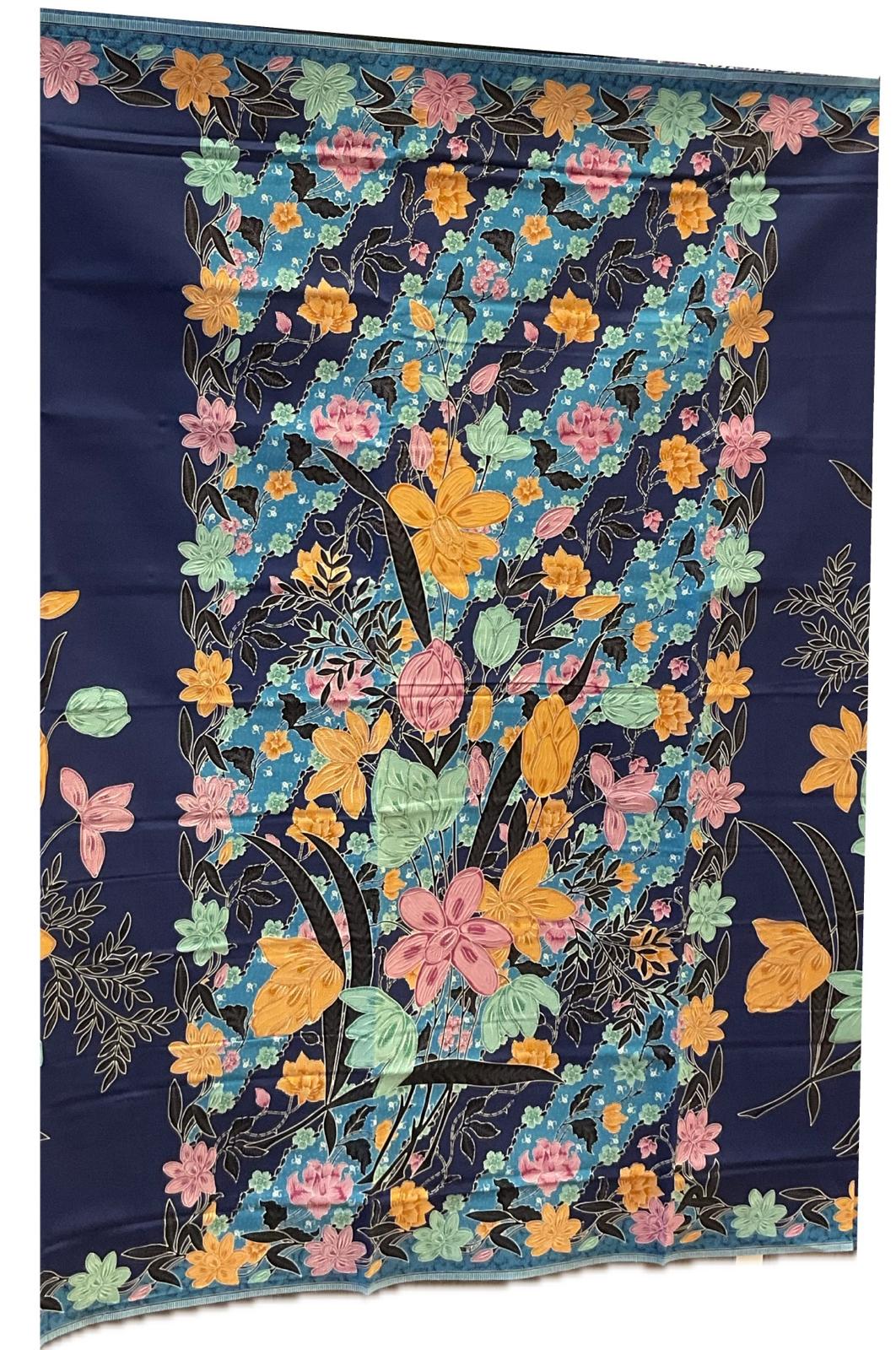 Handstamp Batik Fabric HSBF-2M-BLUE-90112
