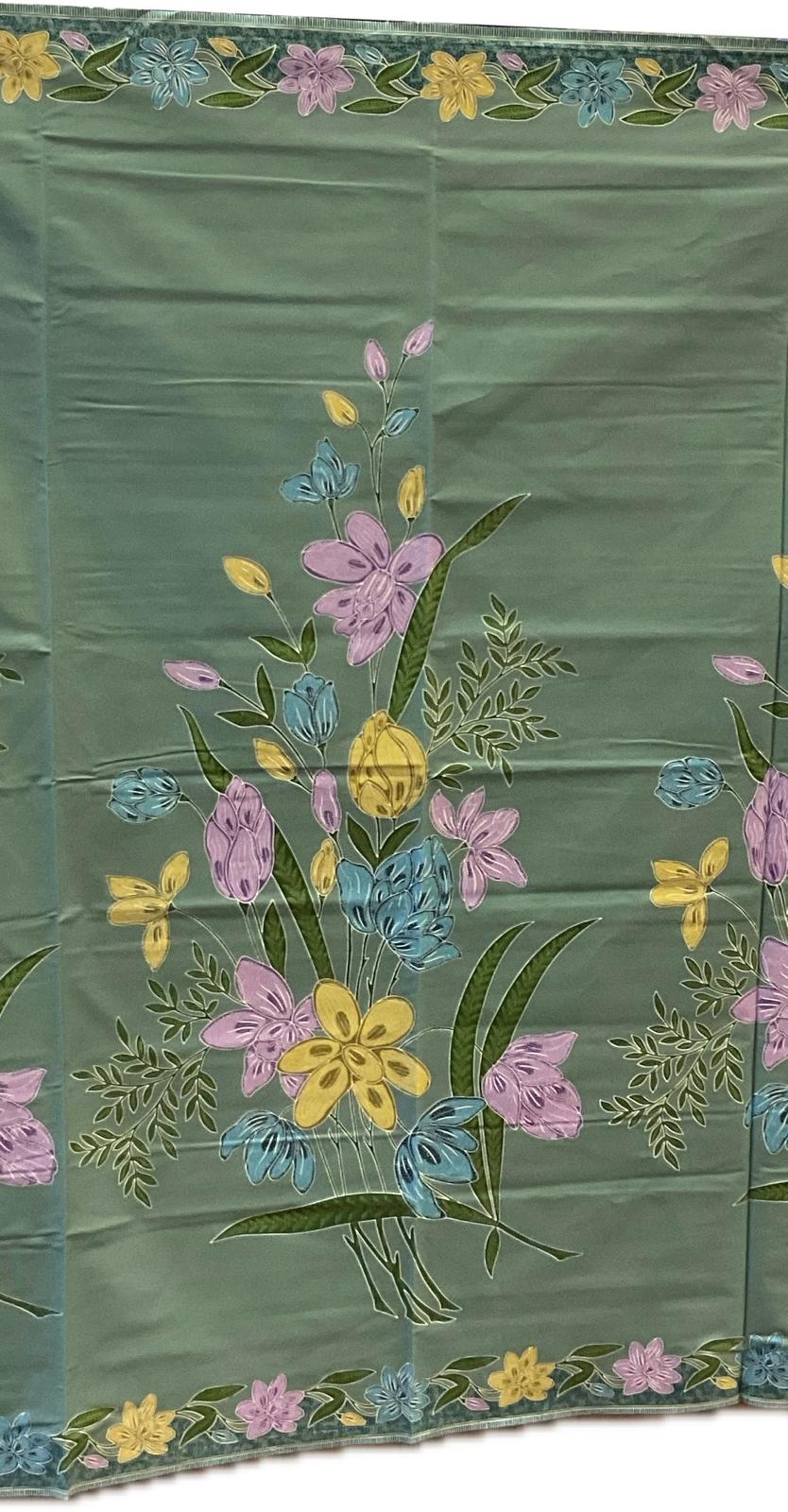 Handstamp Batik Fabric HSBF-2M-GREEN-9084