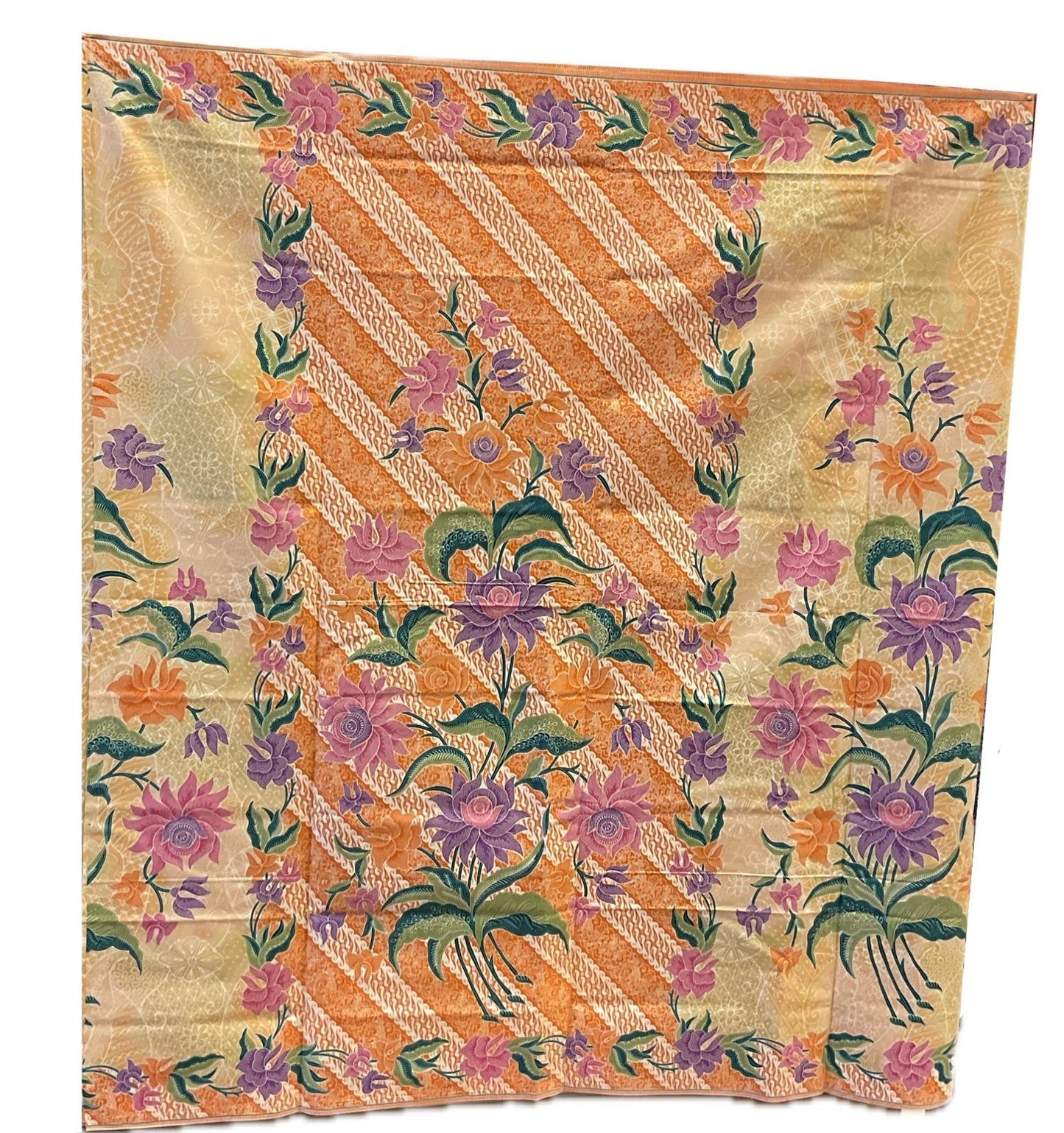 Handstamp Batik Fabric HSBF-2M-ORANGE-9091