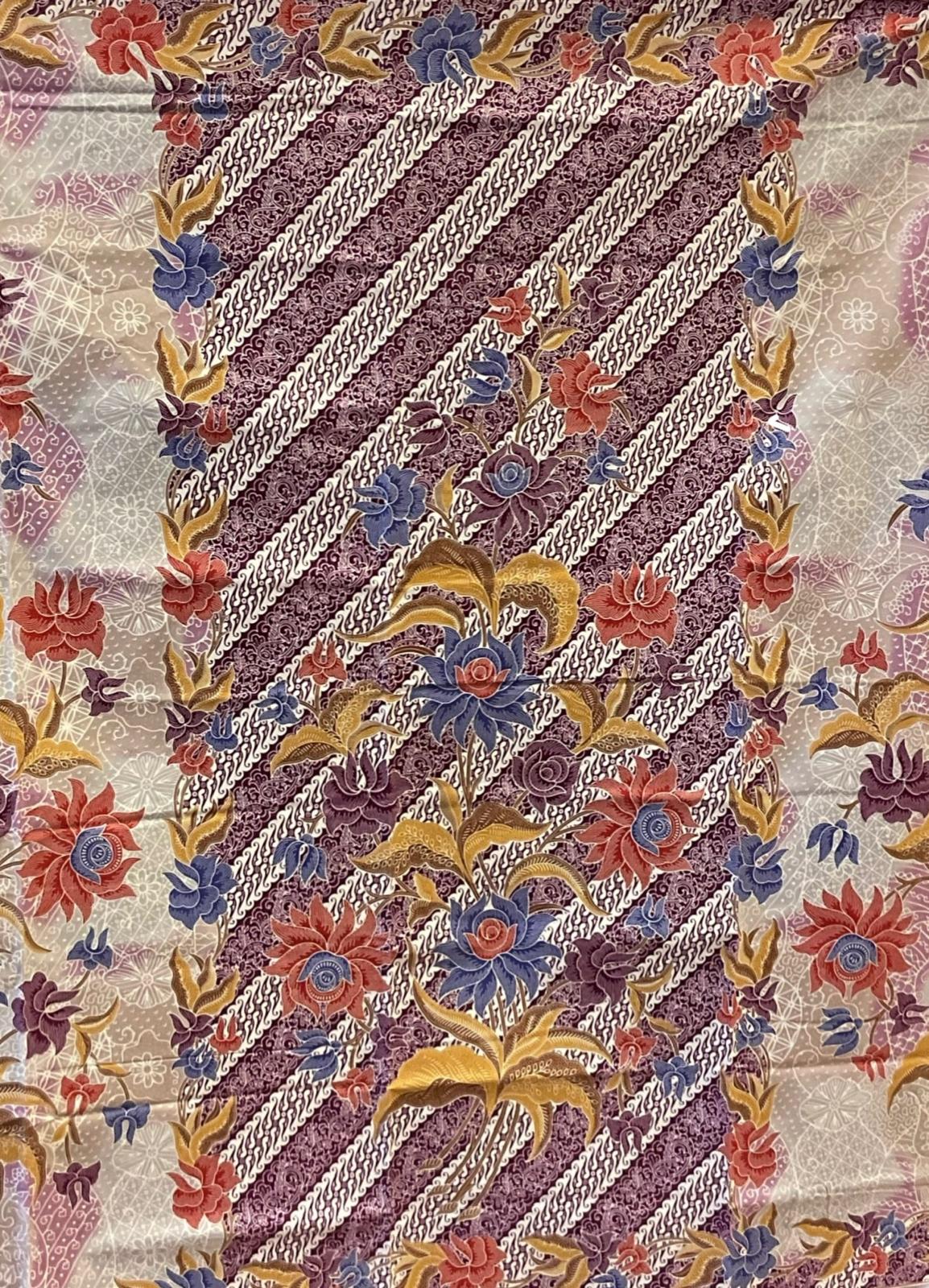 Handstamp Batik Fabric HSBF-2M-PURPLE-90109