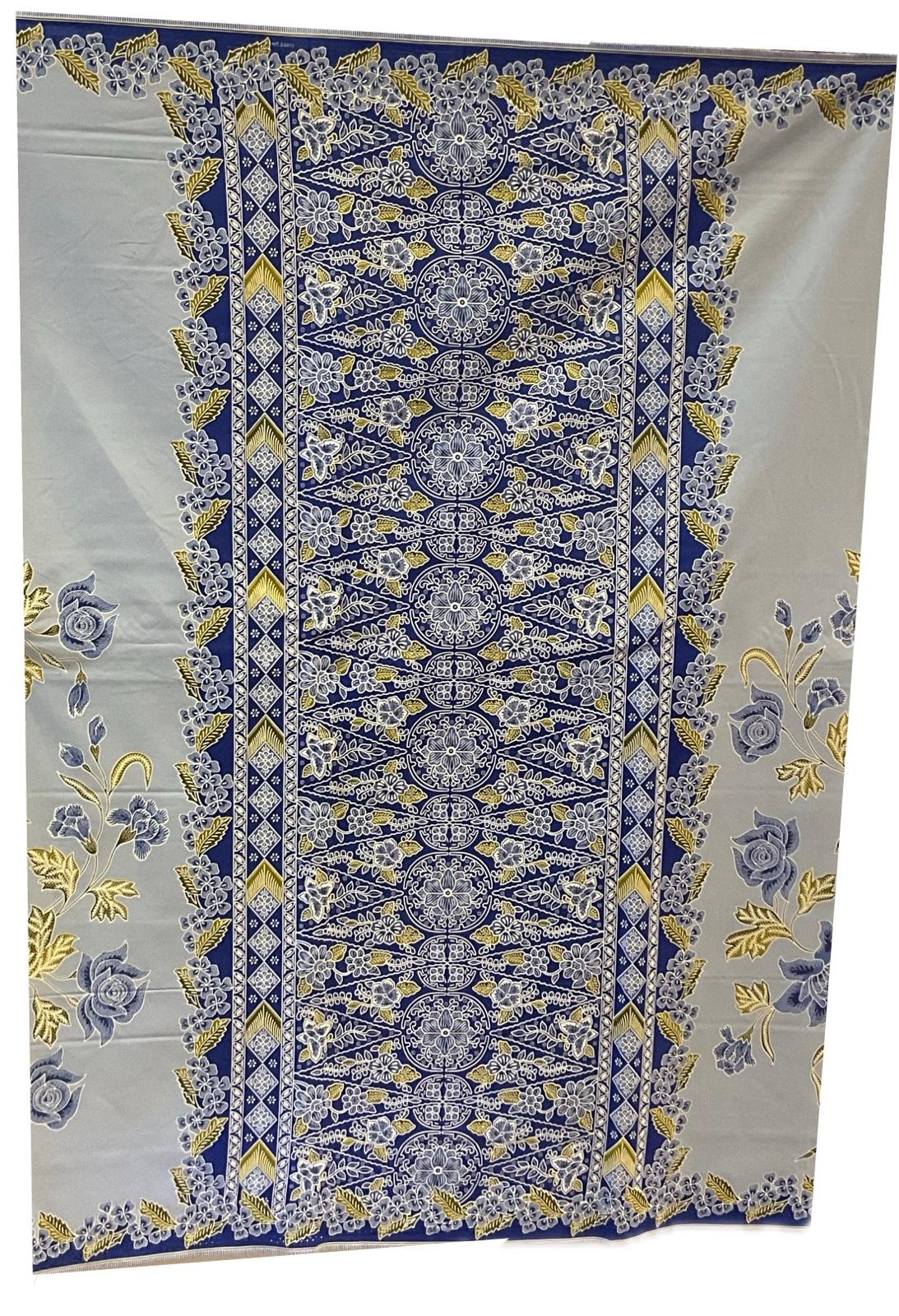 Handstamp Batik Fabric HSBF-2M-BLUE-90101