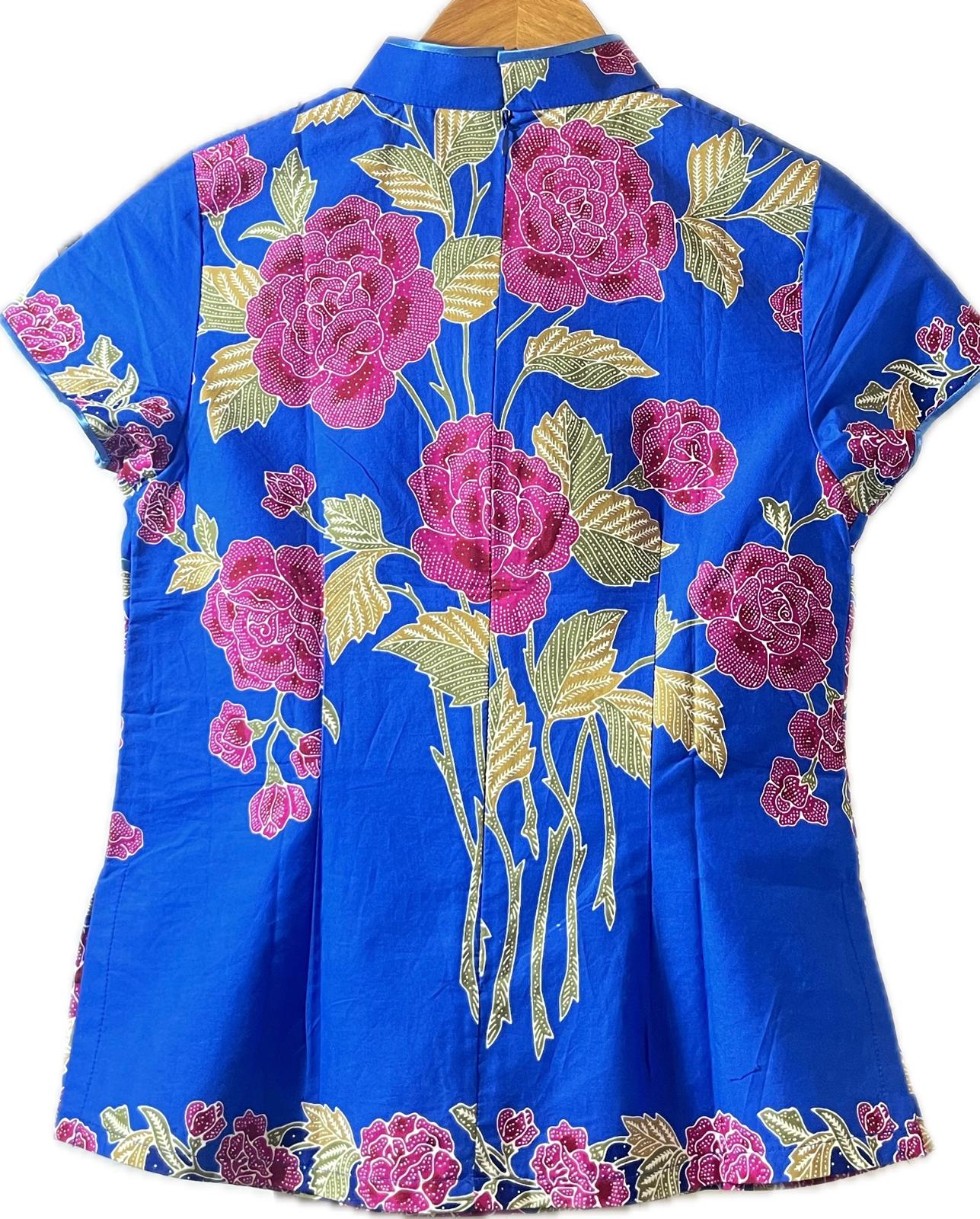 Ladies Batik Top LBT-S-BLUE-B1001