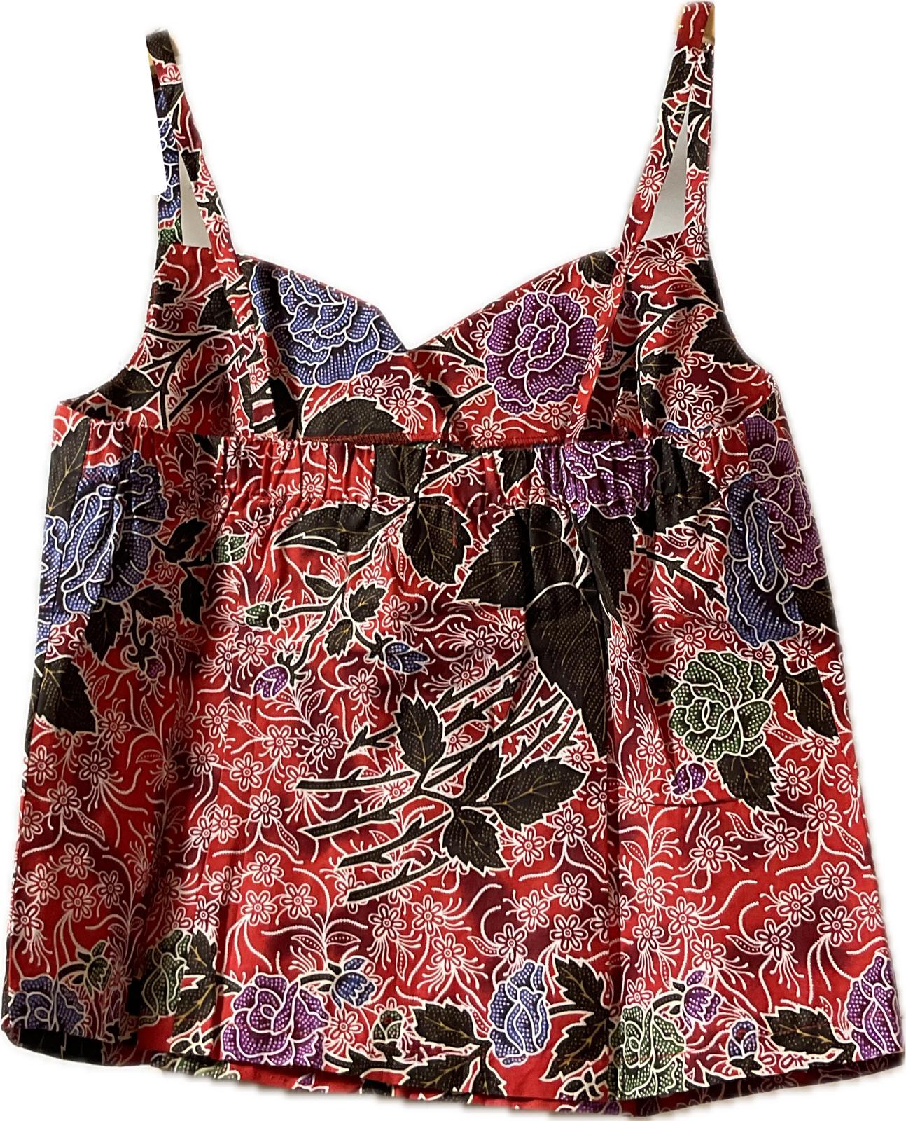 Ladies Batik Top LBT-M-RED-C11007