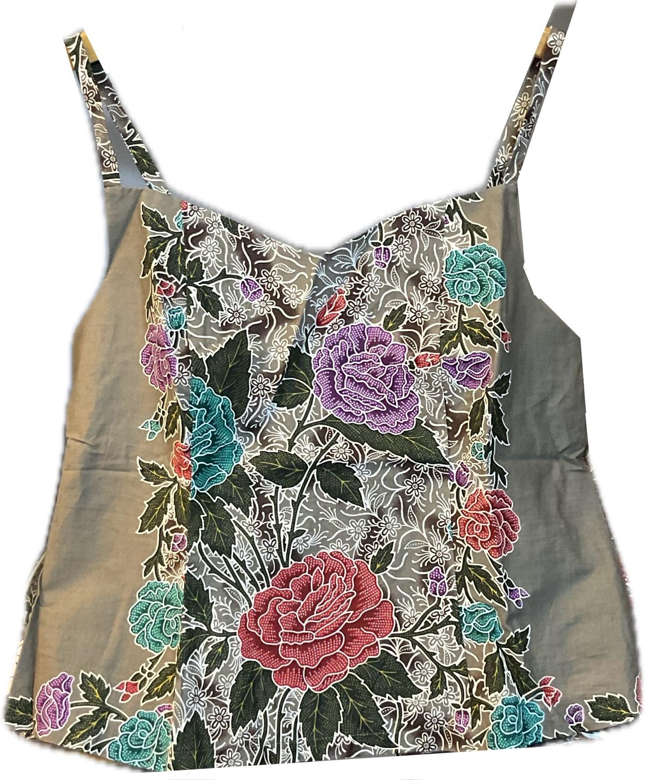 Ladies Batik Top LBT-L-GREY-C1110011