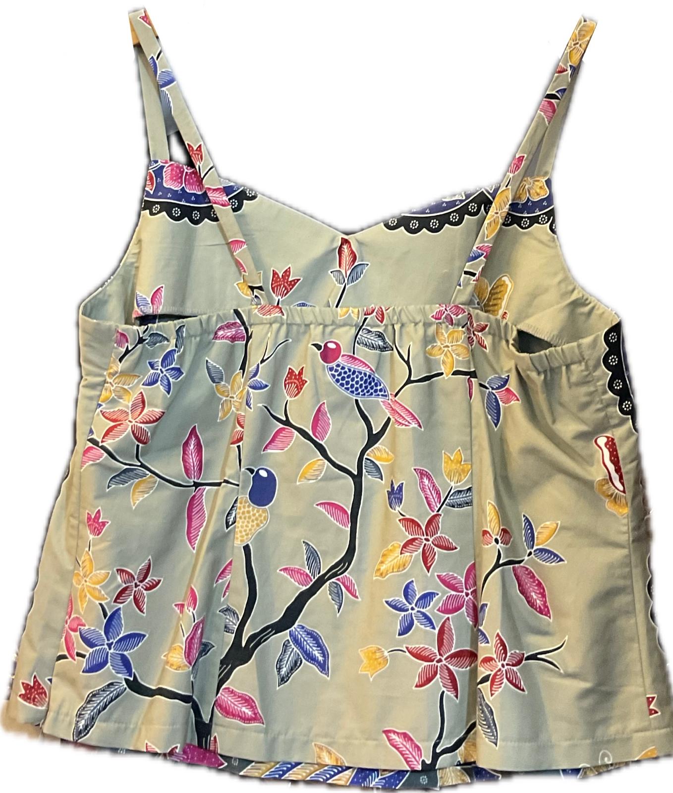 Ladies Batik Top LBT-XL-GREY-C1111001