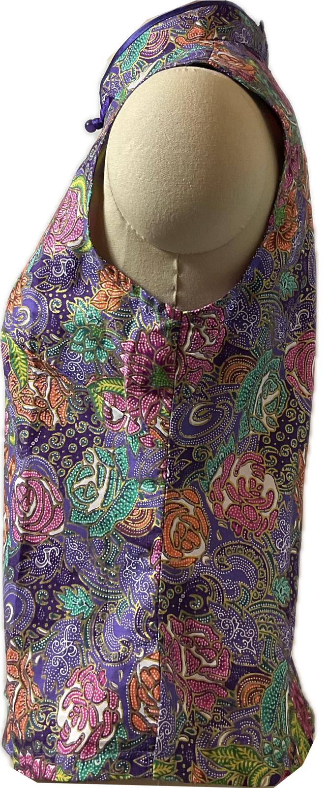 Ladies Batik Top LBT-M-PURPLE-D11002