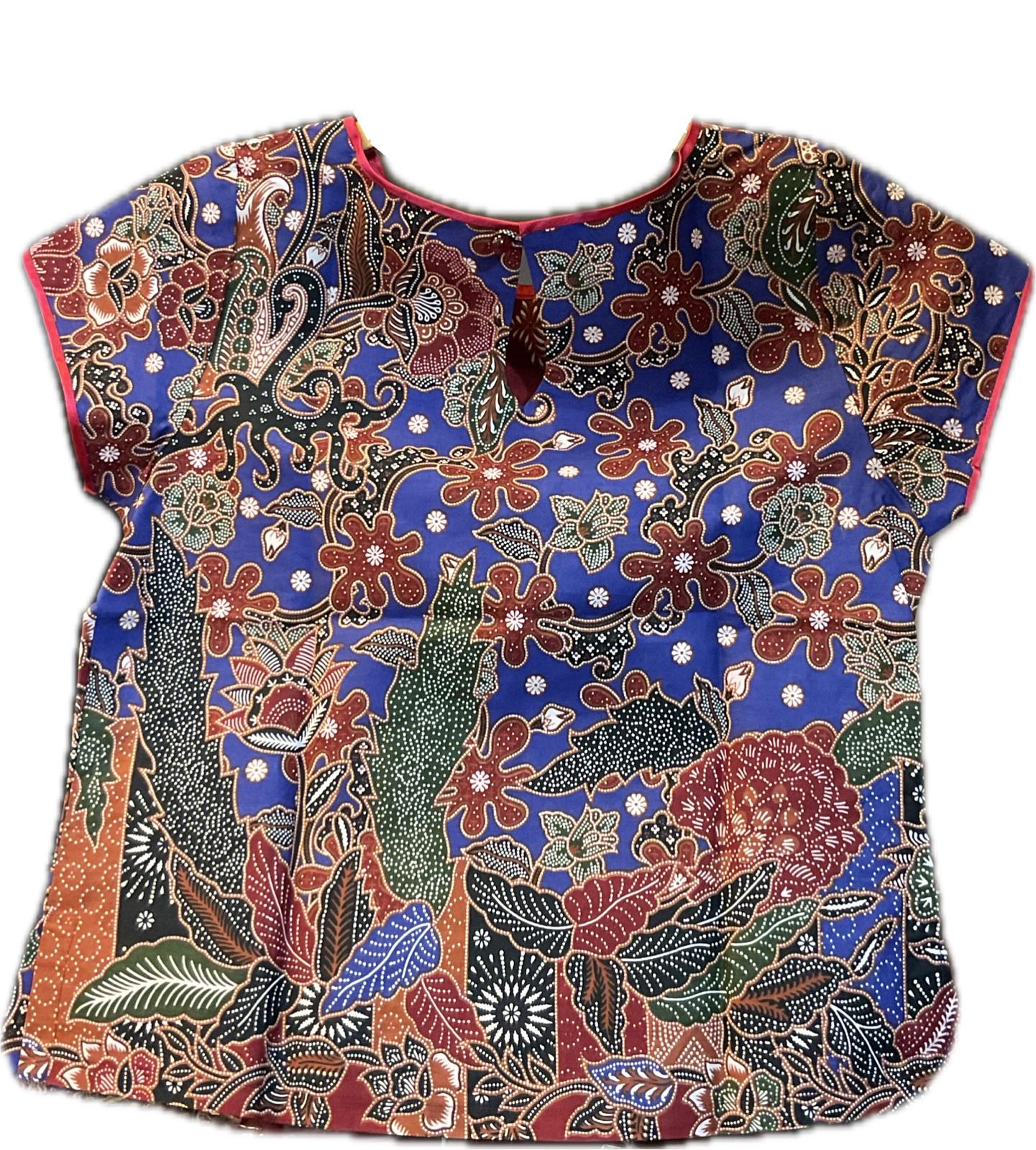 Ladies Batik Top LBT-S-RED-E1008
