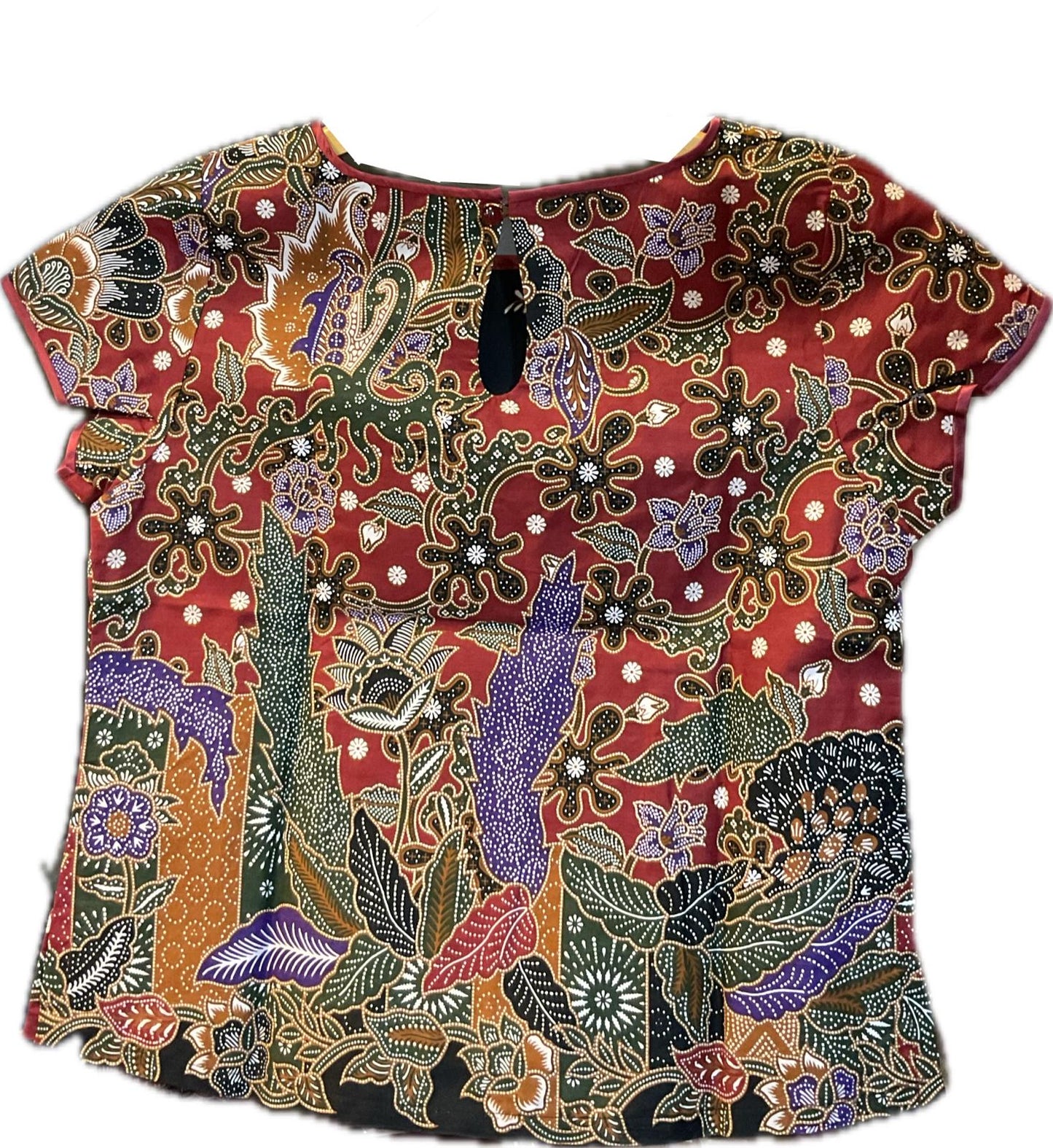 Ladies Batik Top LBT-S-RED-E1009