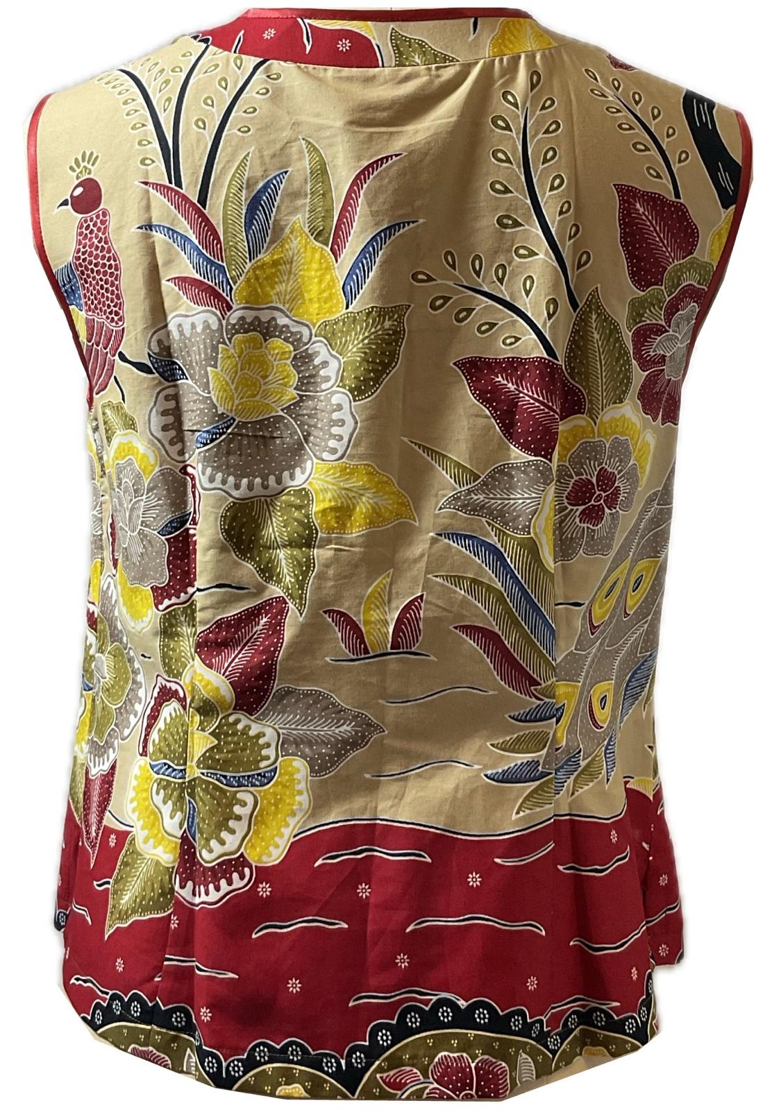 Ladies Batik Top LBT-M-RED-F11003