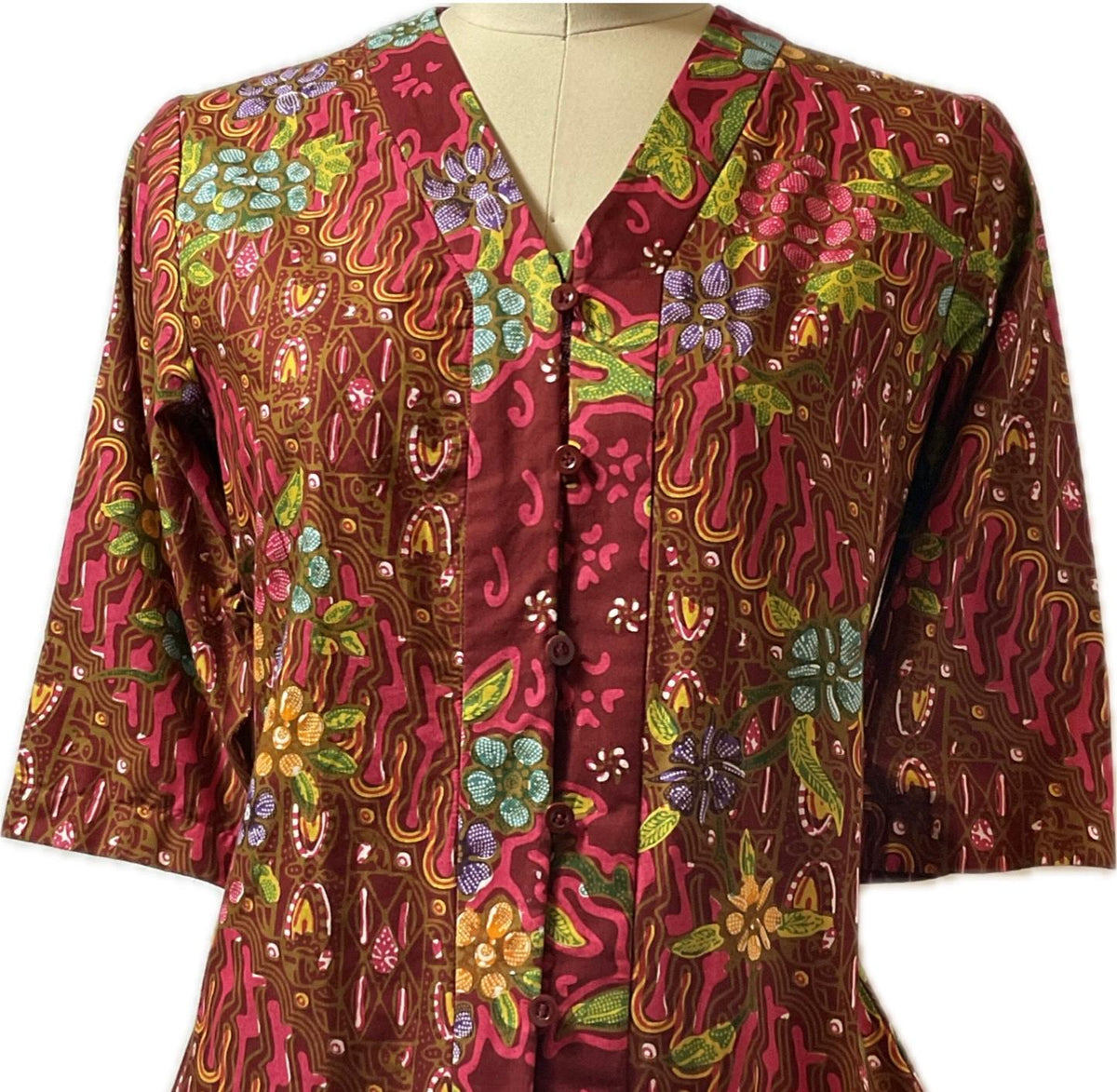 Ladies Batik Top LBT-M-RED-G11003