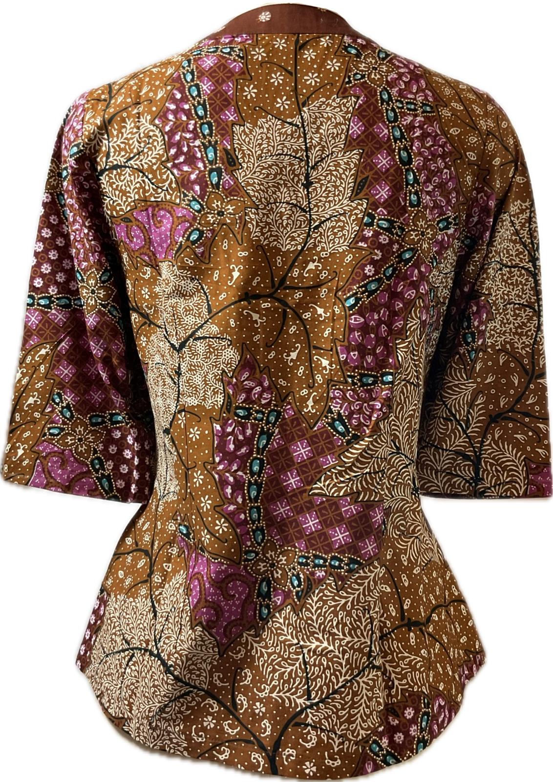 Ladies Batik Top LBT-M-BROWN-G11006
