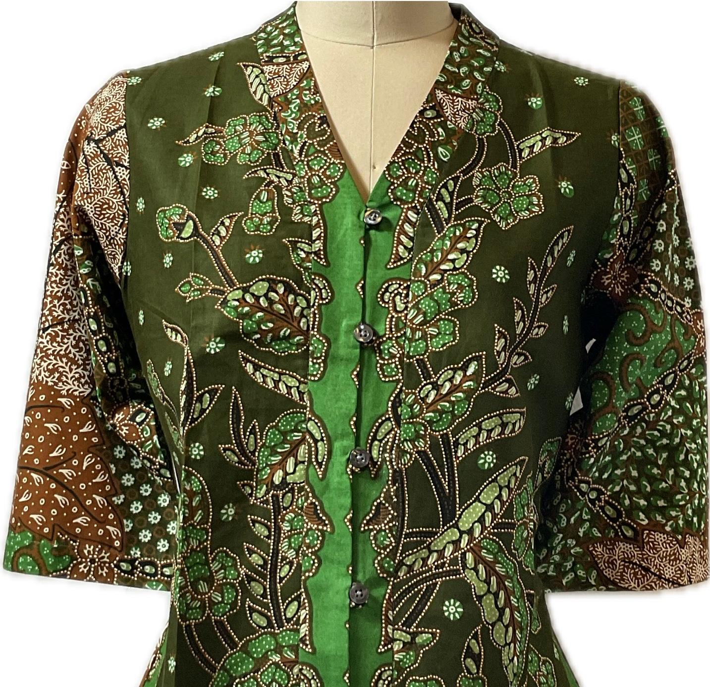 Ladies Batik Top LBT-M-GREEN-G11002