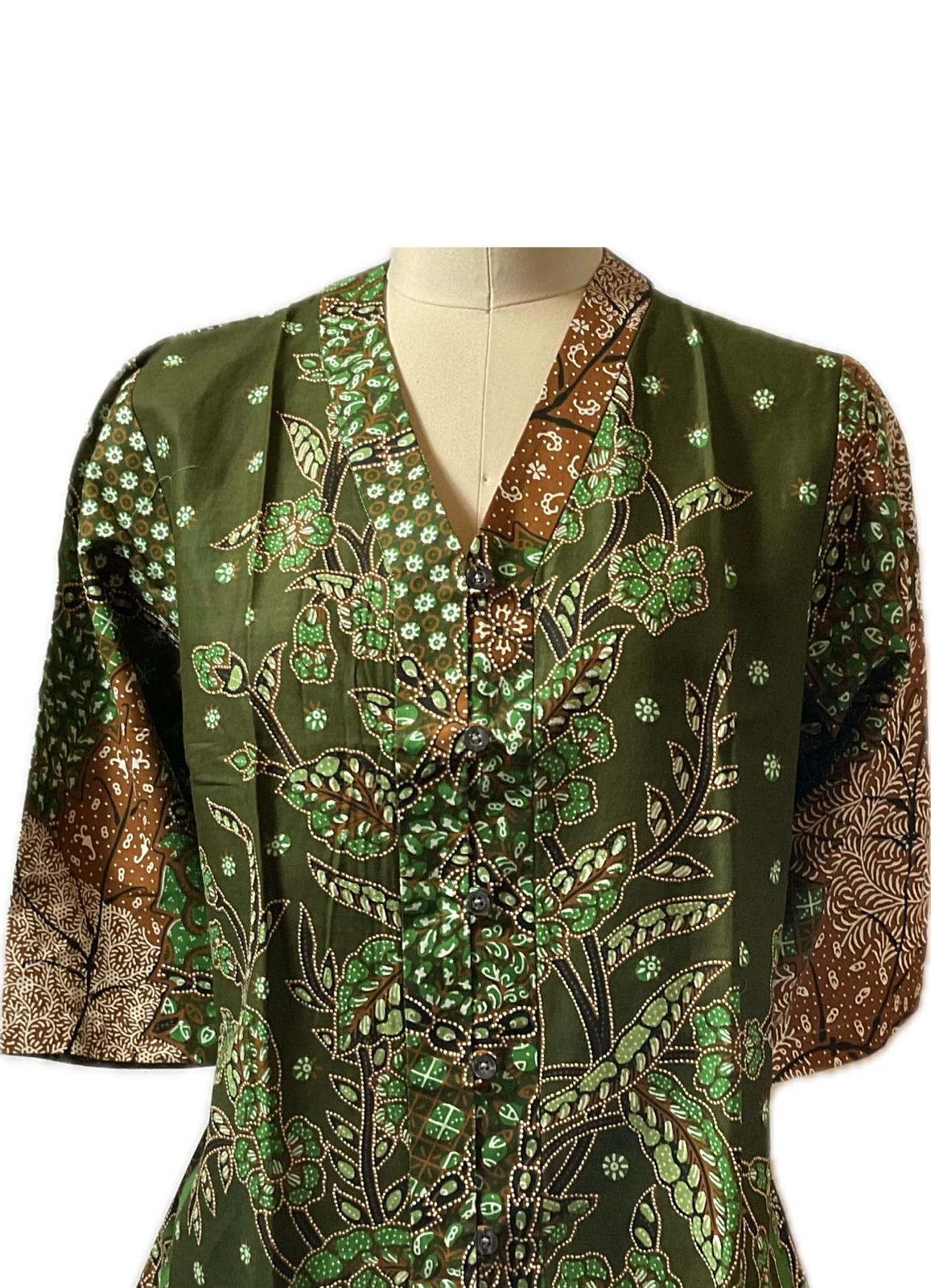 Ladies Batik Top LBT-L-GREEN-G111001