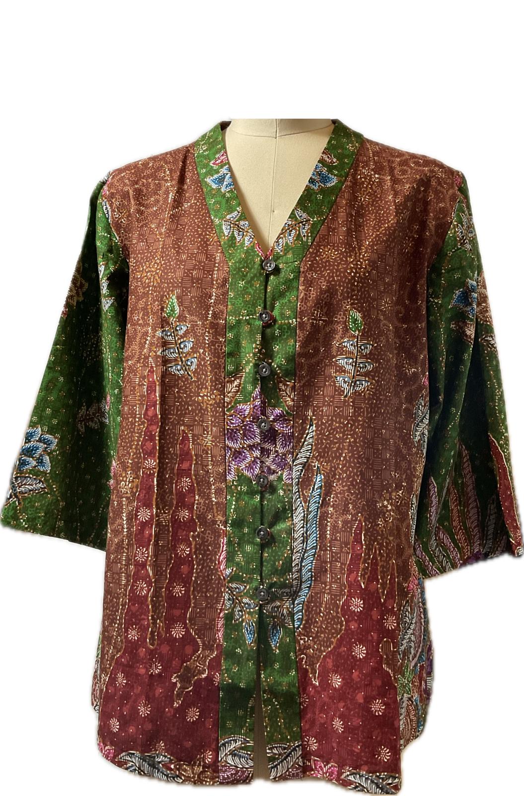 Ladies Batik Top LBT-XXXL-GREEN-G111111001